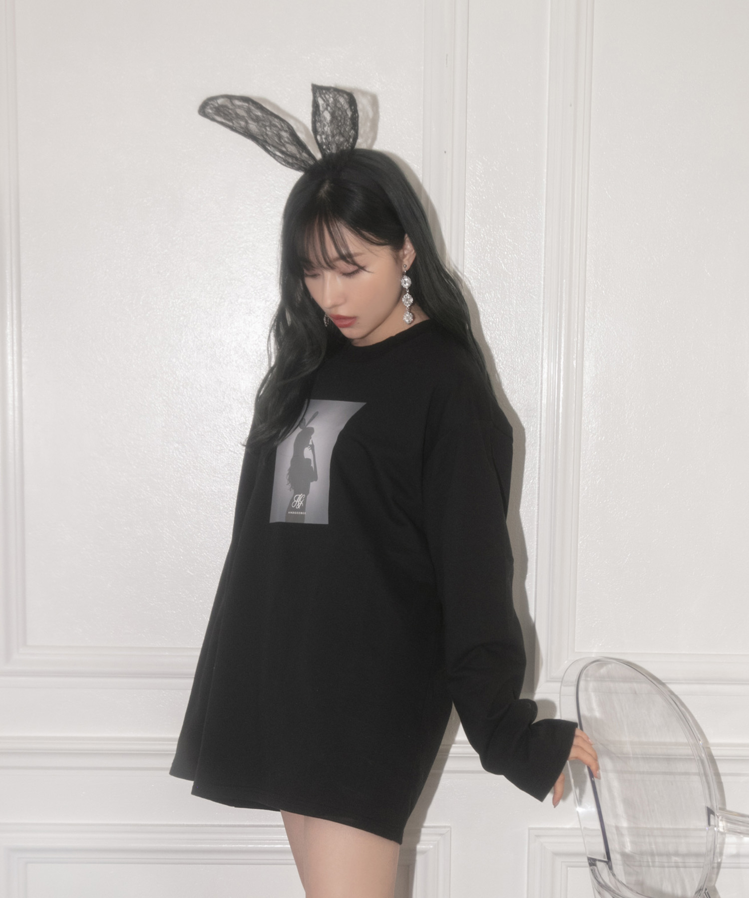 UNISEX バニーシルエットロンT