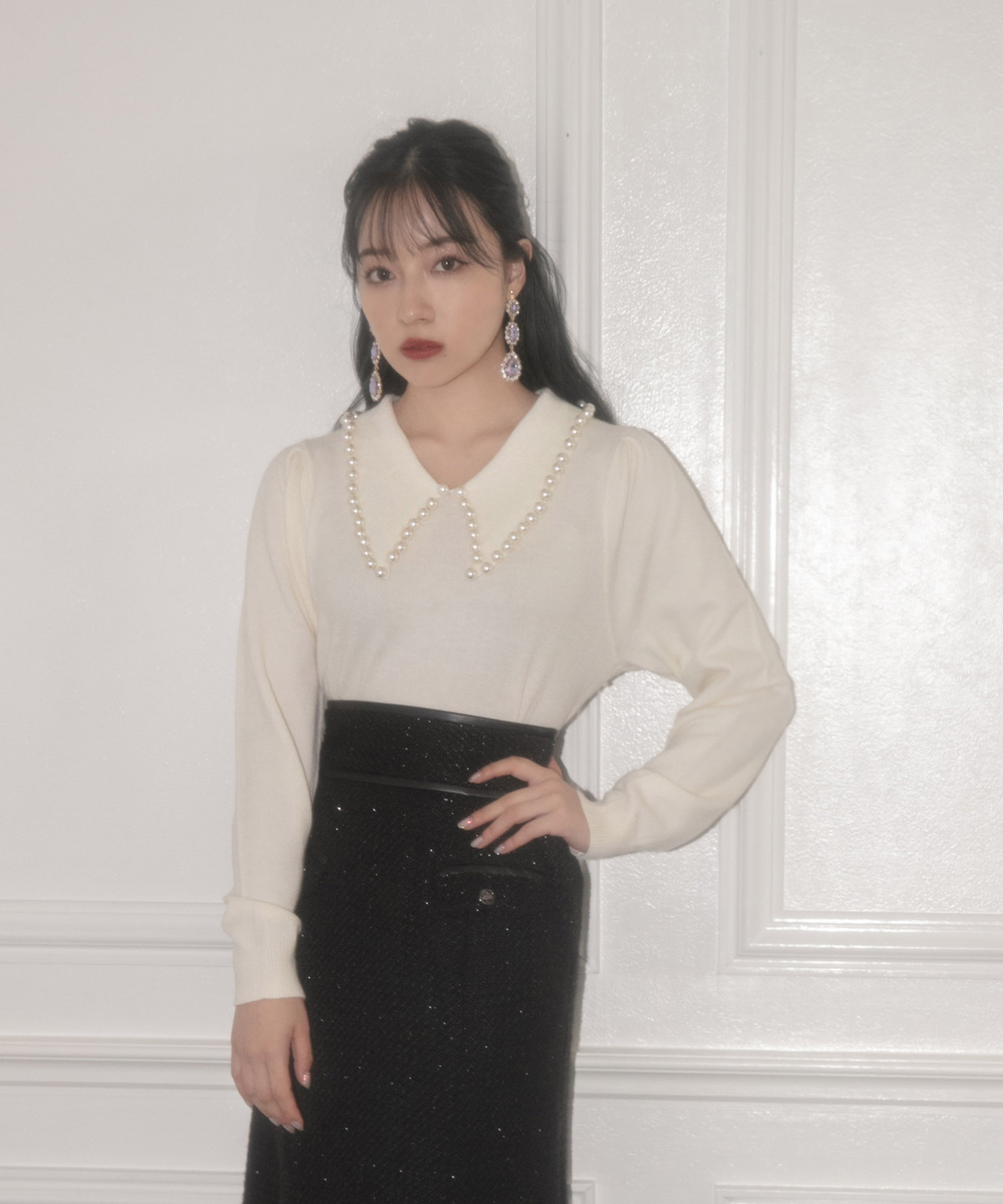 パールカラーニット