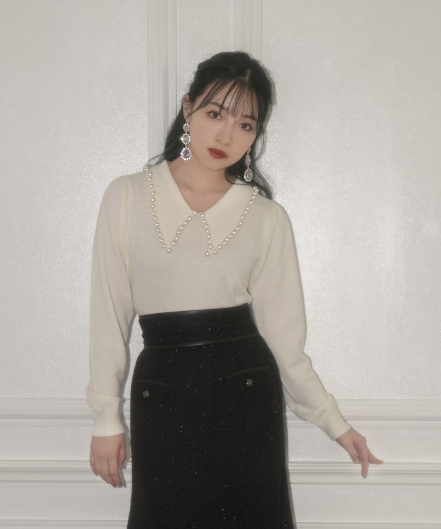 パールカラーニット