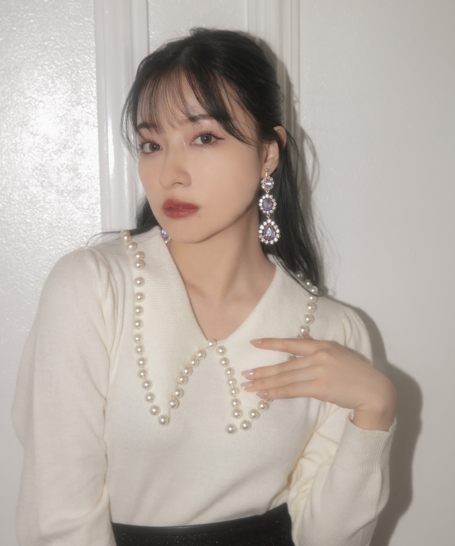 パールカラーニット