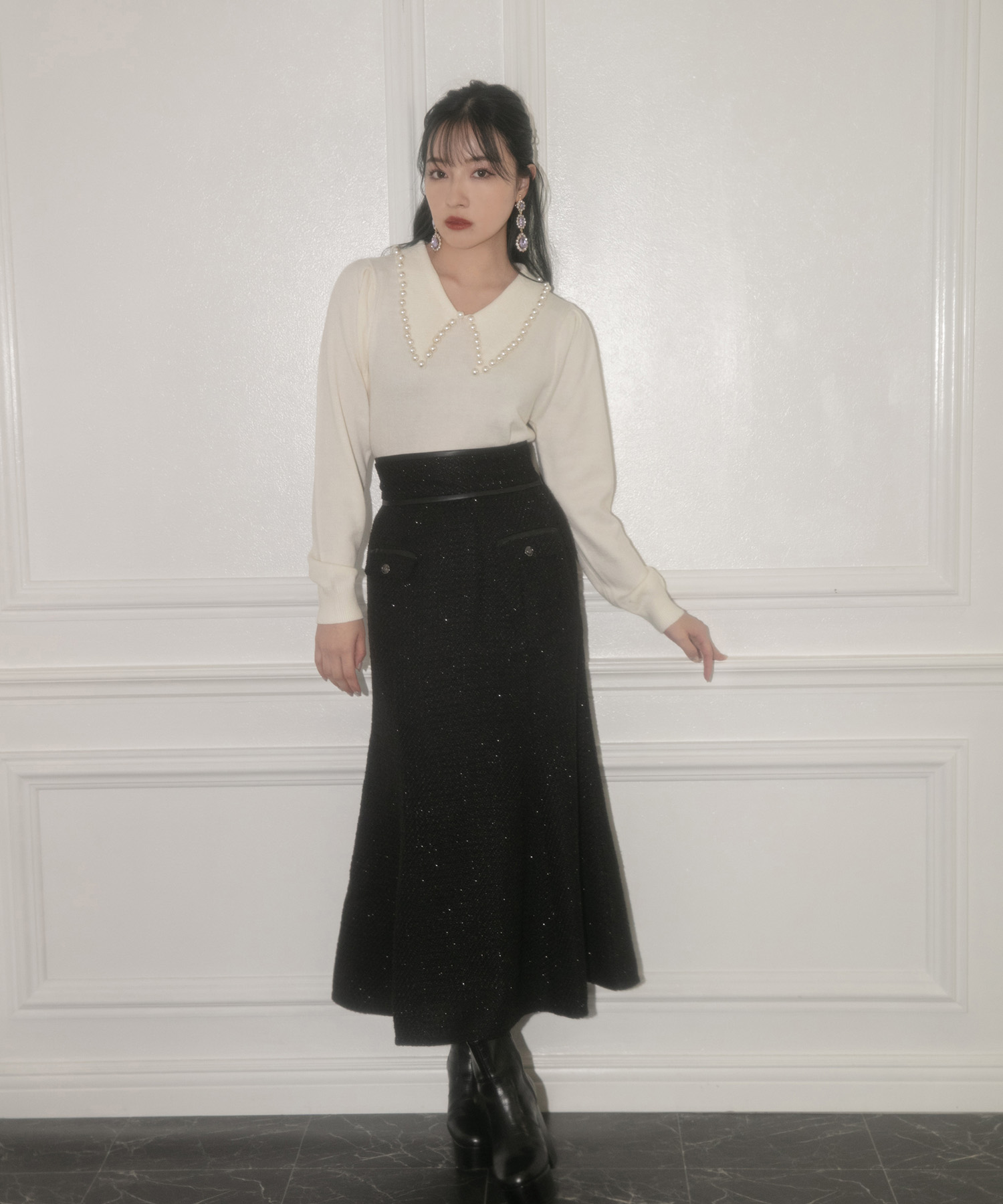 パールカラーニット