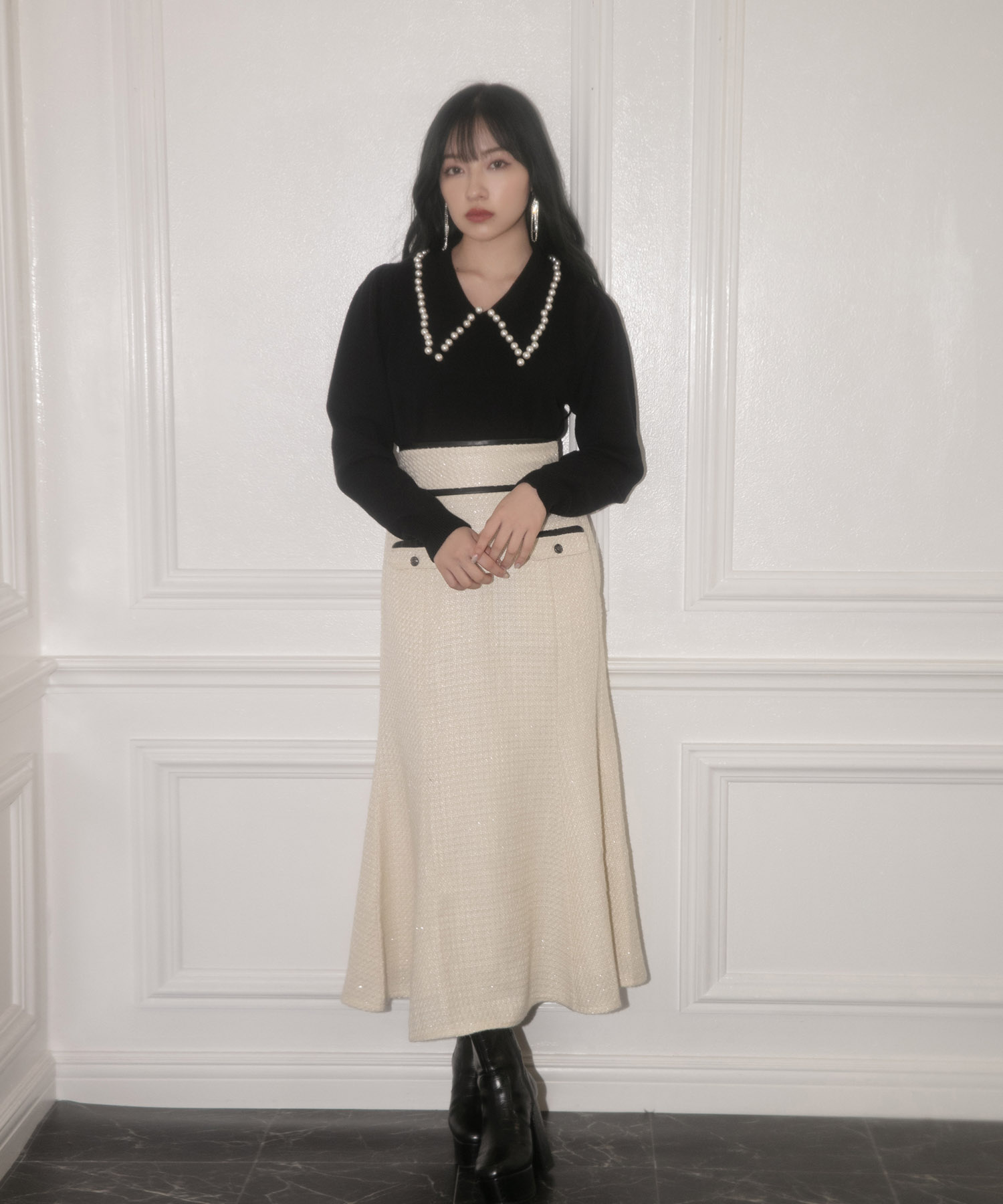 パールカラーニット