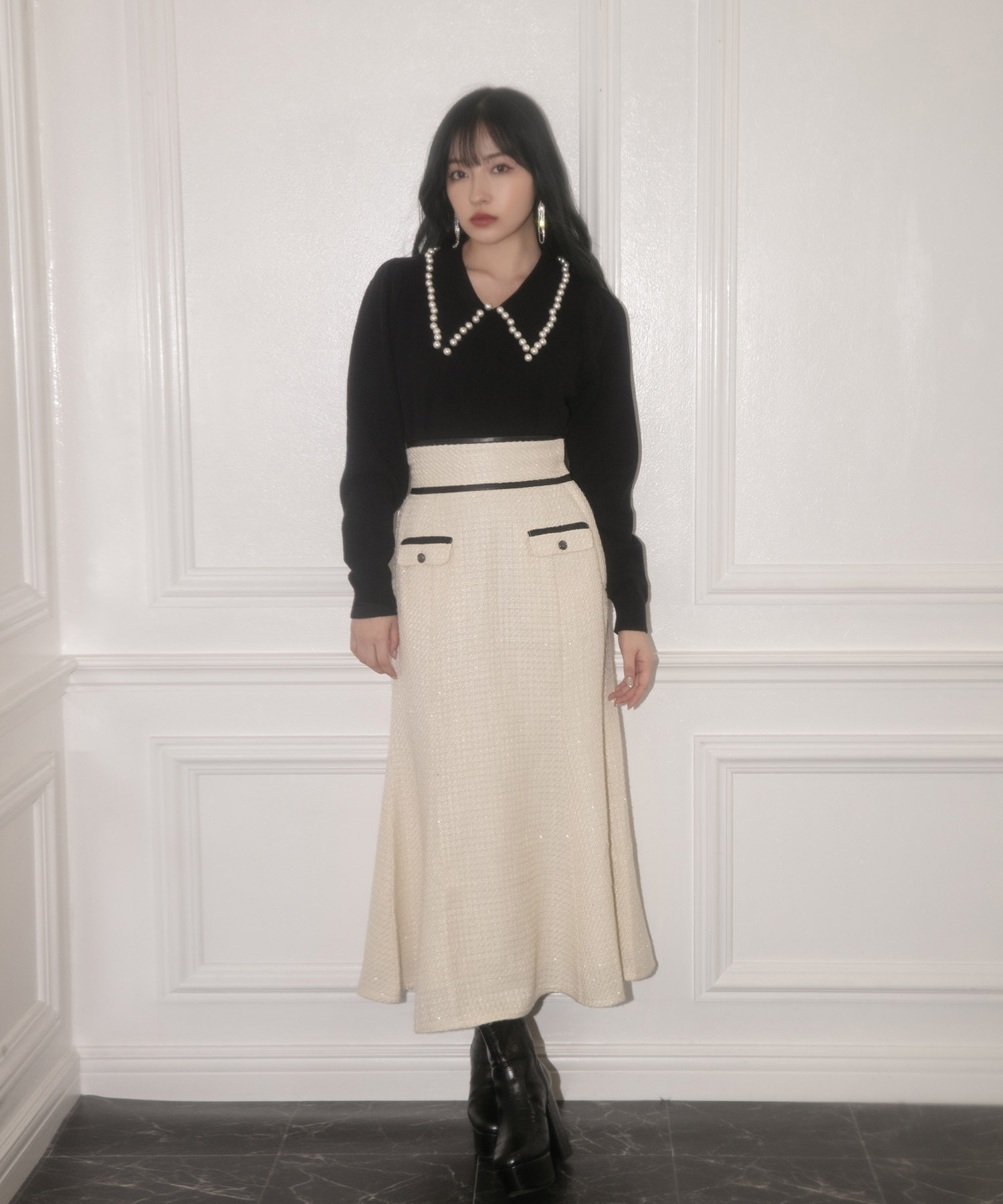 パールカラーニット