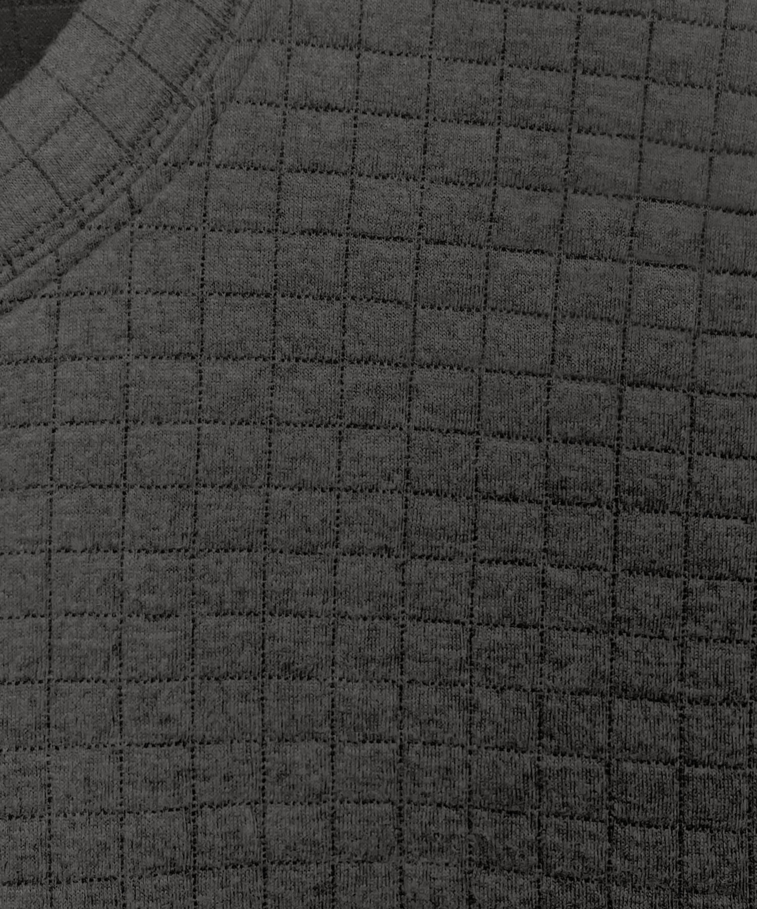 UNISEX ワンポイントジャガードワッフルトップス