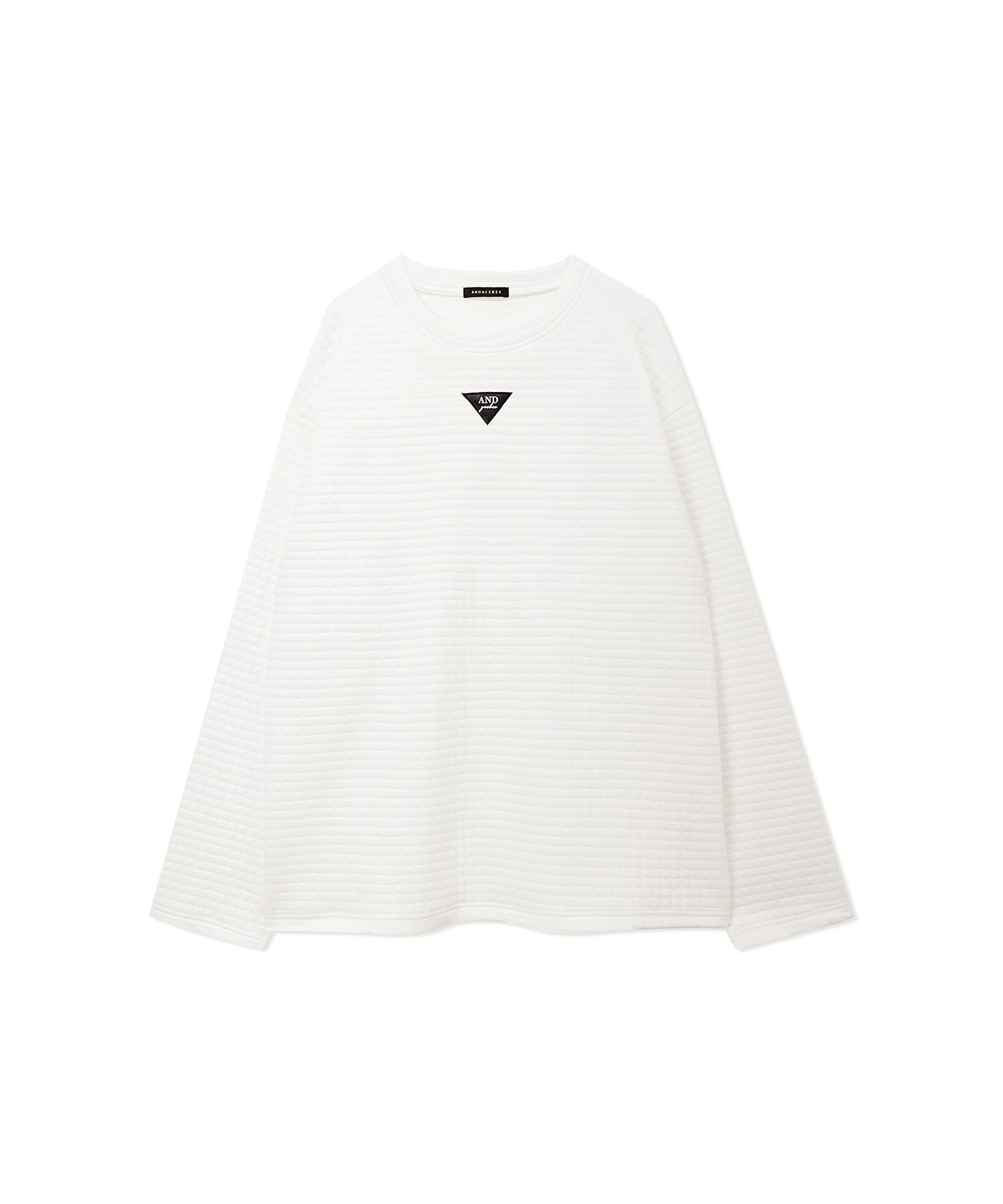 UNISEX ワンポイントジャガードワッフルトップス