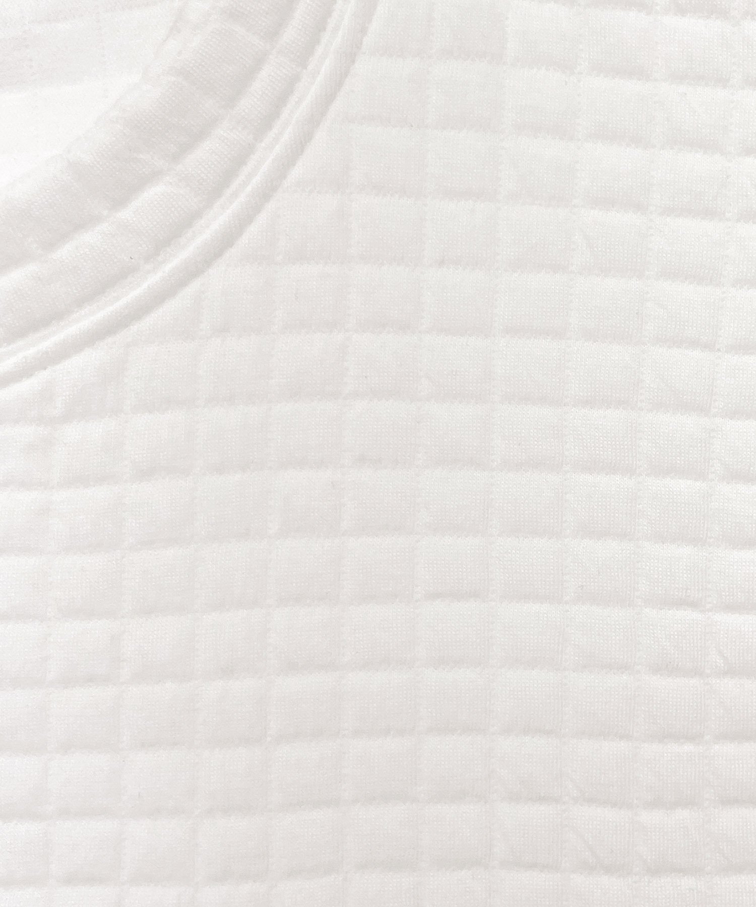 UNISEX ワンポイントジャガードワッフルトップス