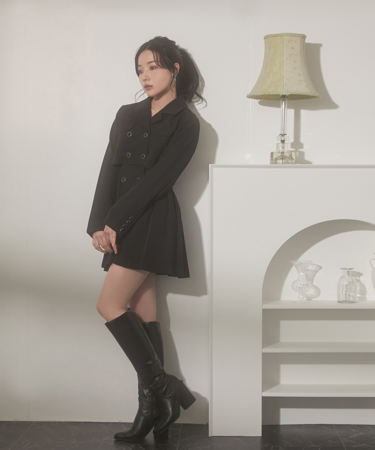 ジャケットプリーツワンピ