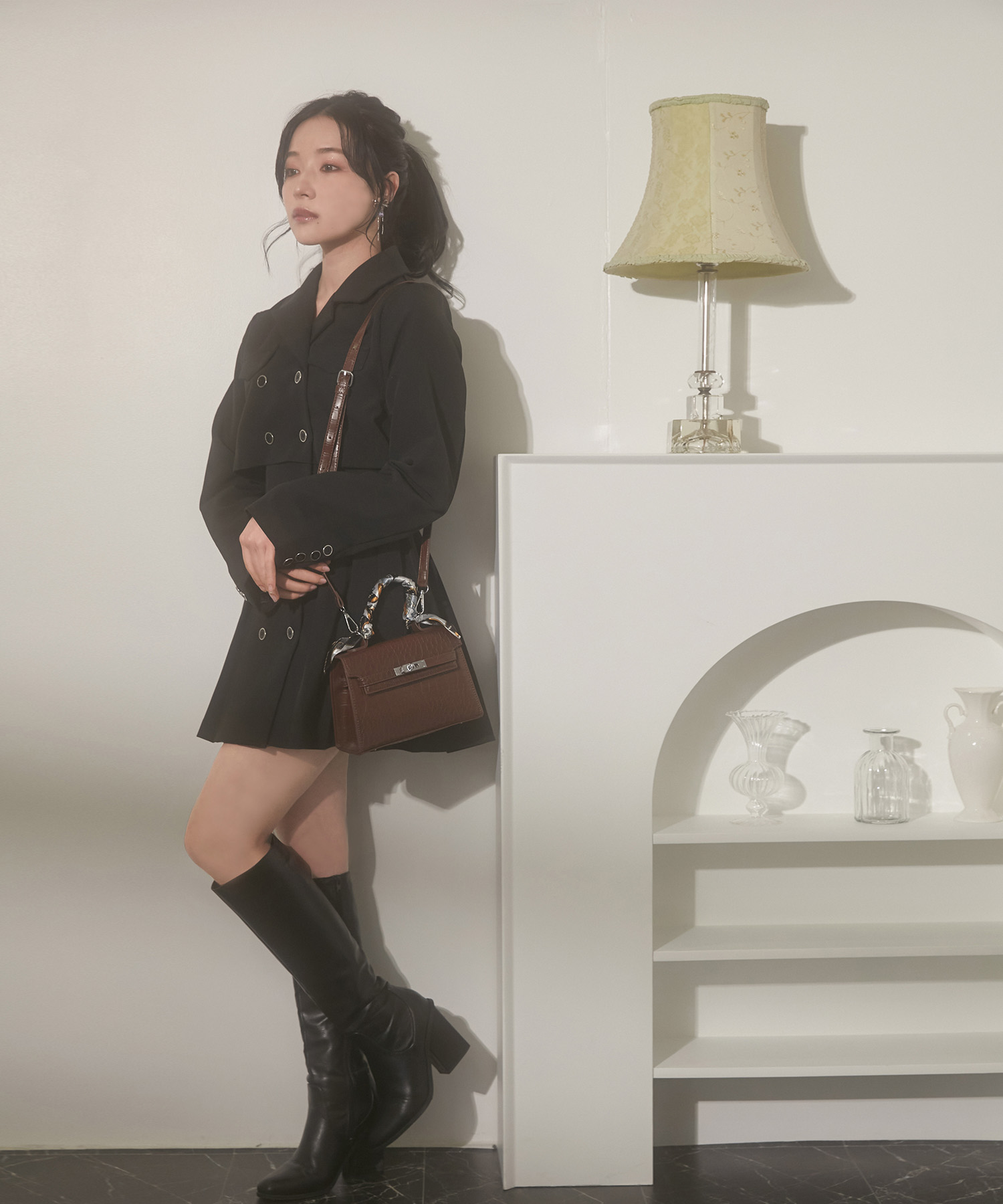 ジャケットプリーツワンピ