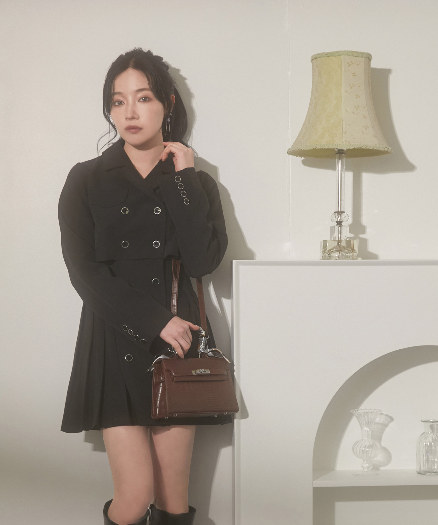 ジャケットプリーツワンピ