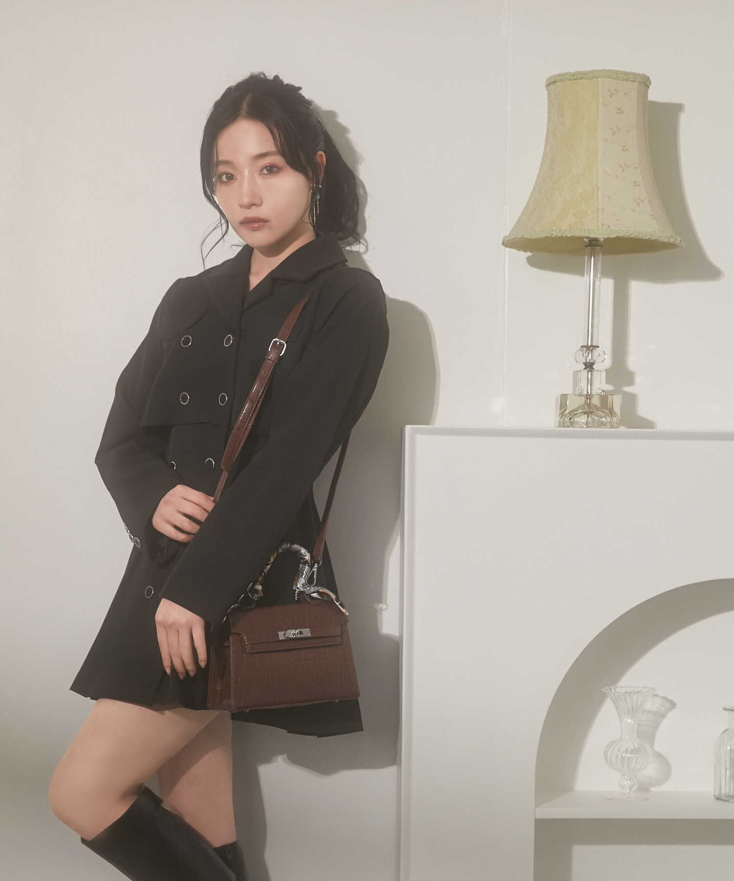 ジャケットプリーツワンピ