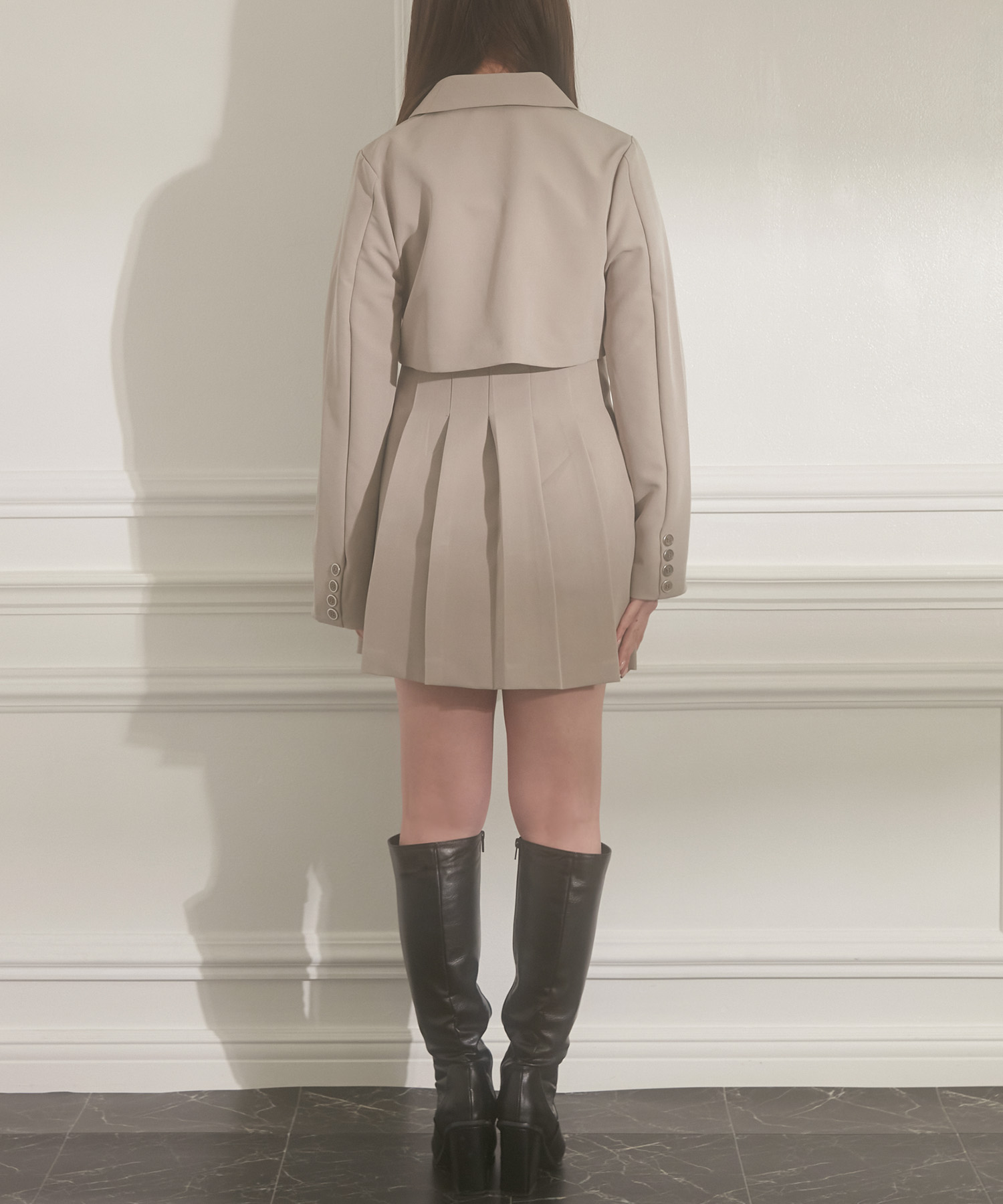 ジャケットプリーツワンピ