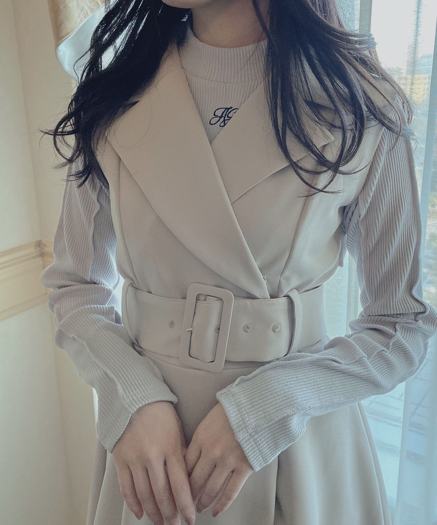 オーバーロックリブトップス