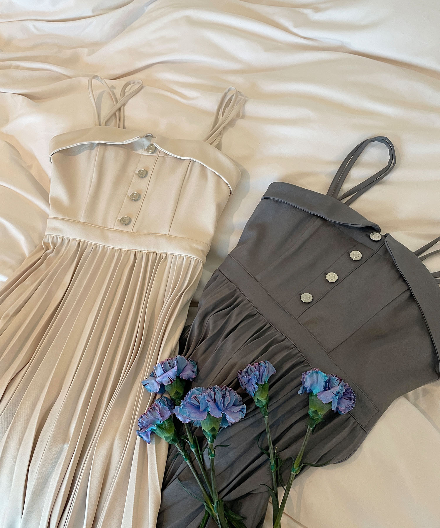 プリーツキャミワンピ