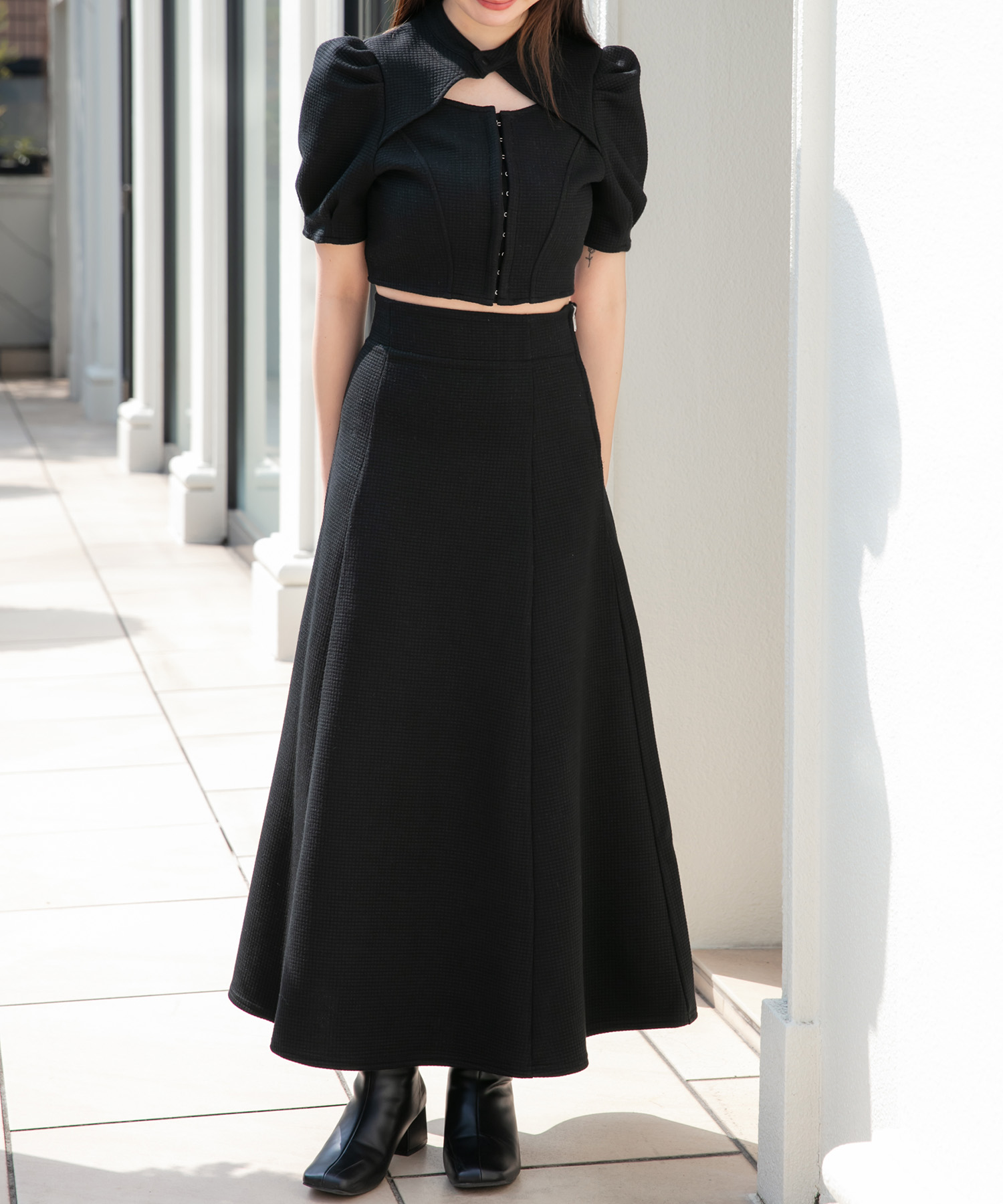 ワッフルデザイントップス