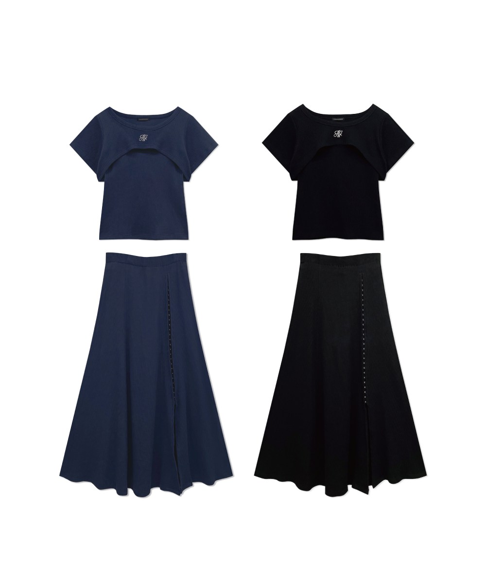 リブトップススリットスカートSET – BUNNY APARTMENT 