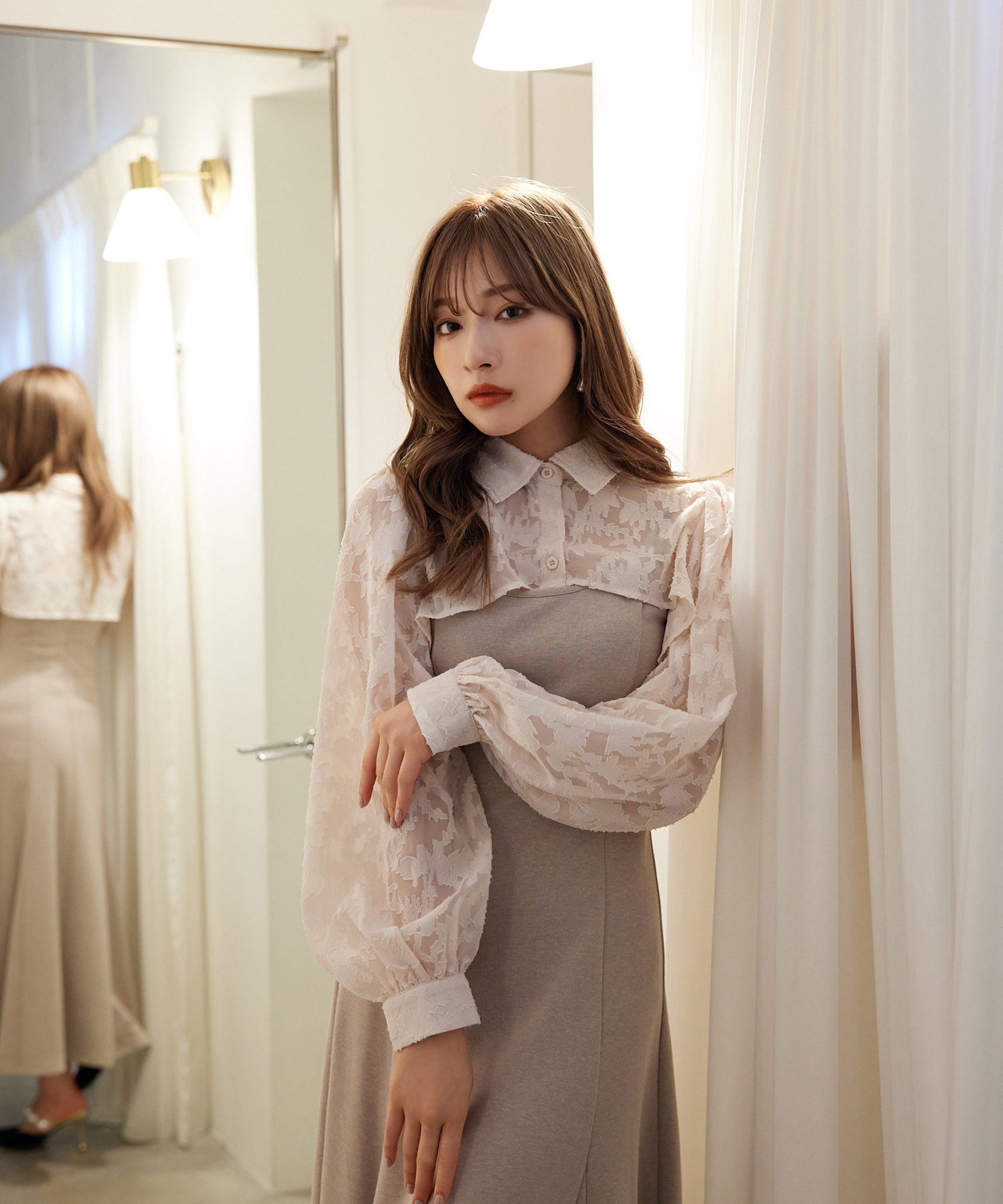 シャツキャミワンピセット