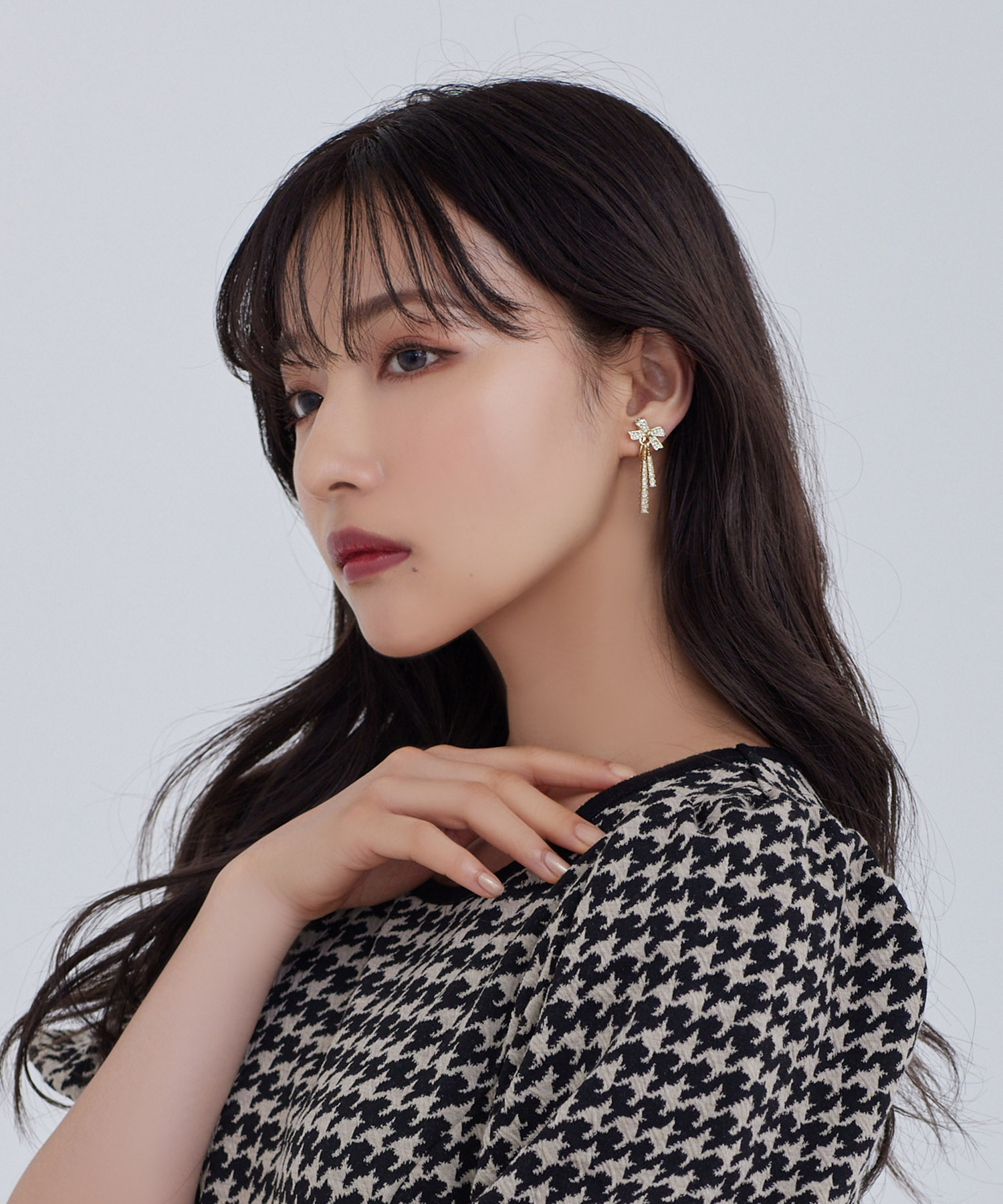 SELECTリボンビジューイヤリング