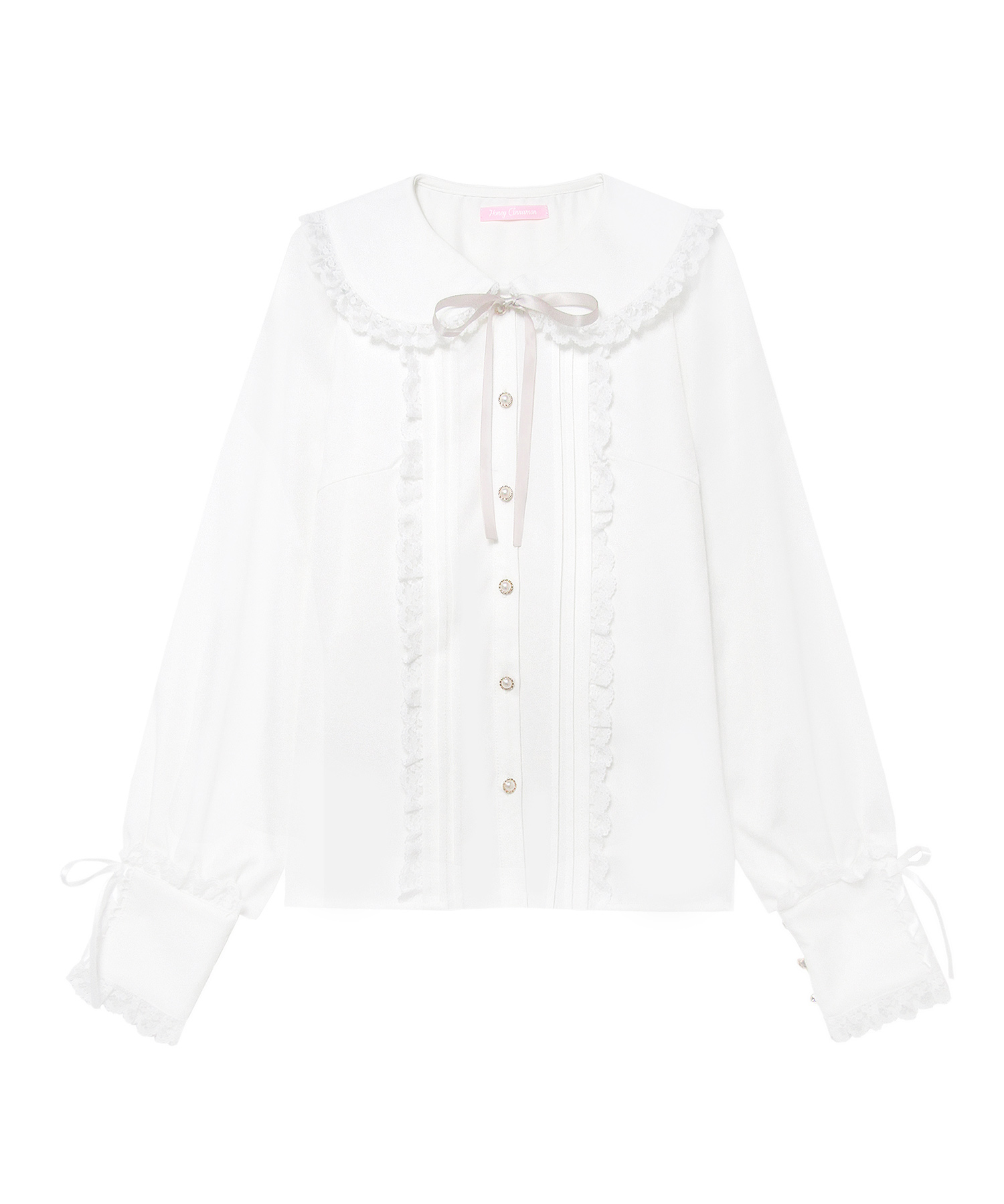 カフスレースアップブラウス