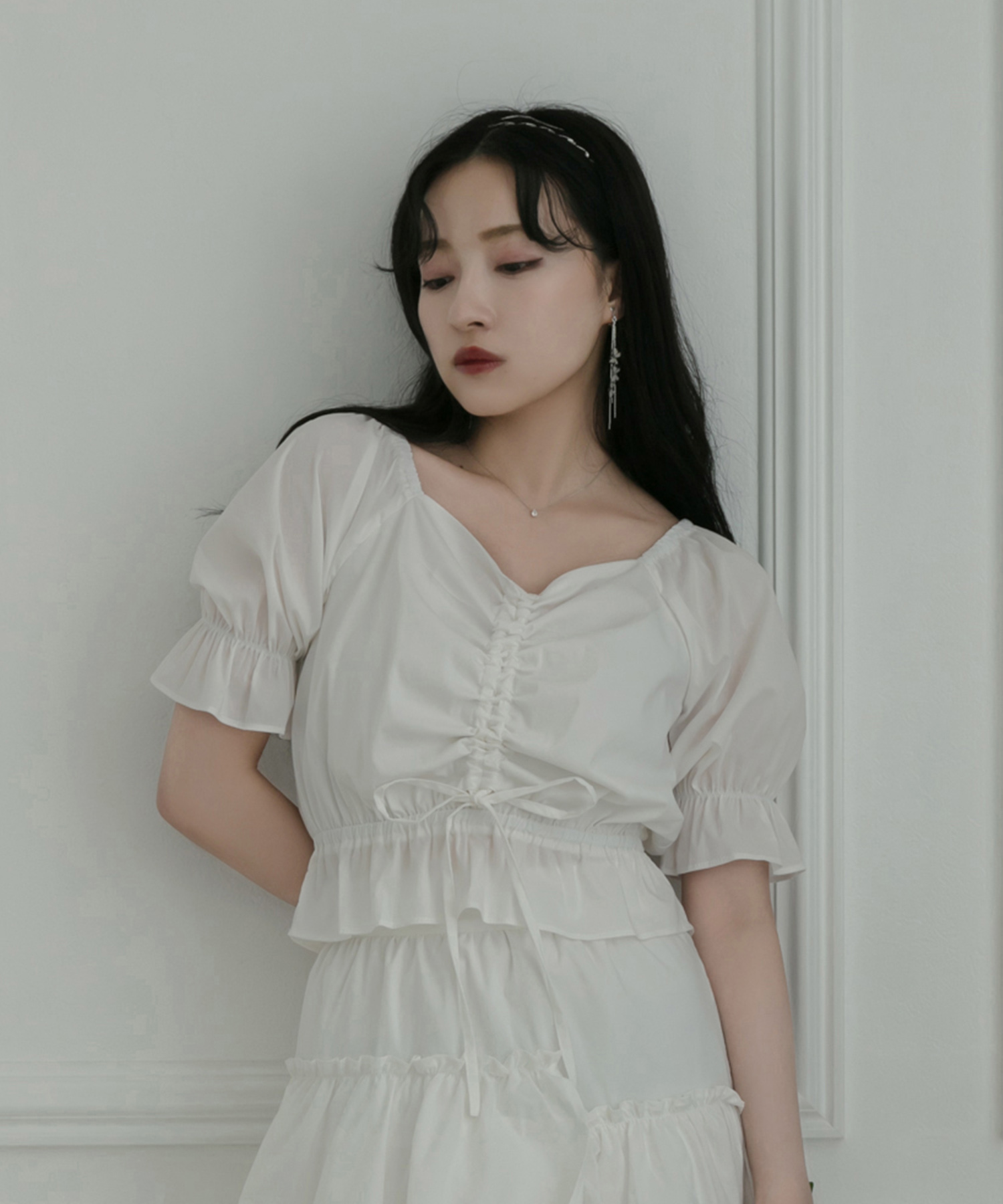 ギャザーリボントップスSET