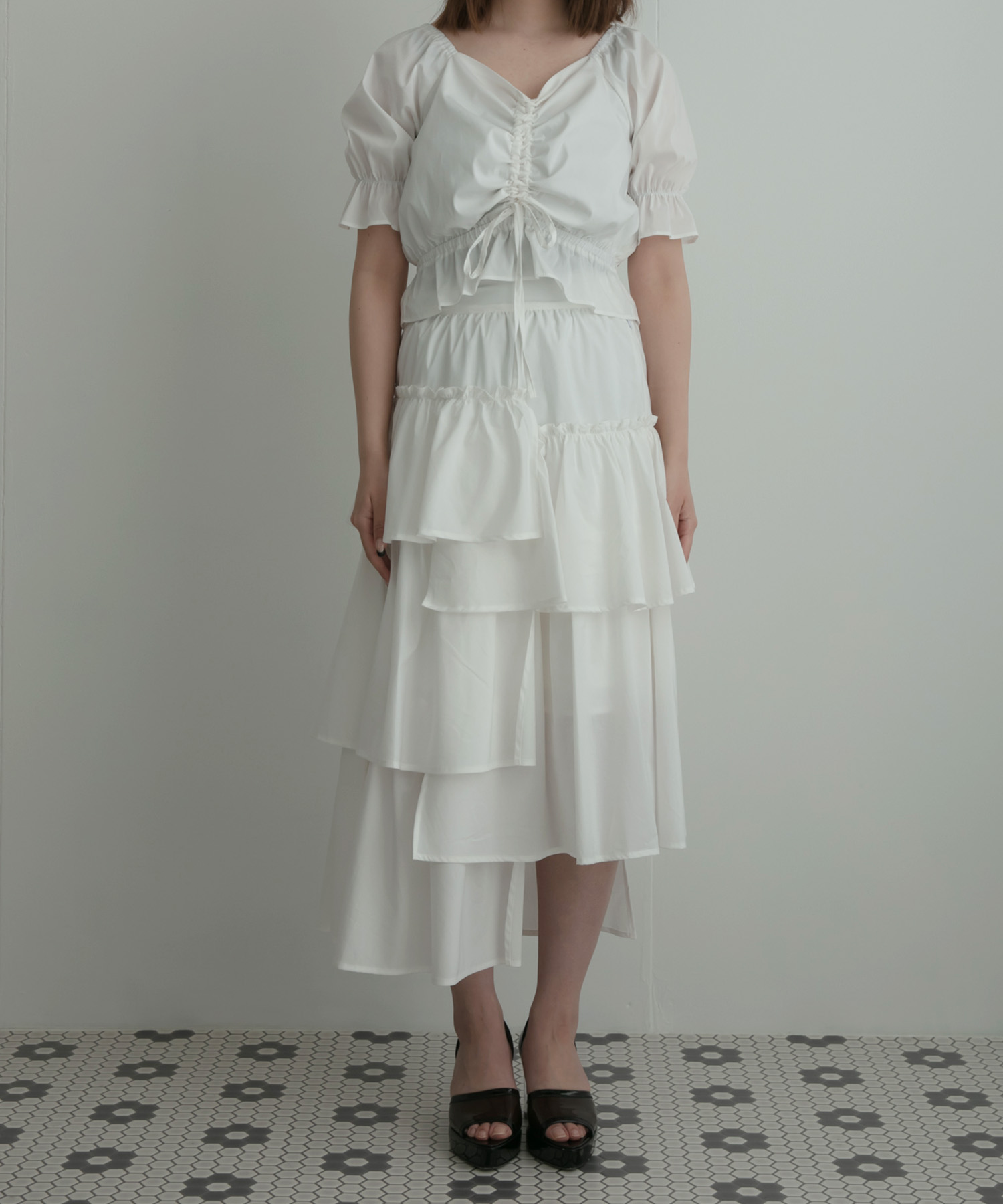 ギャザーリボントップスSET