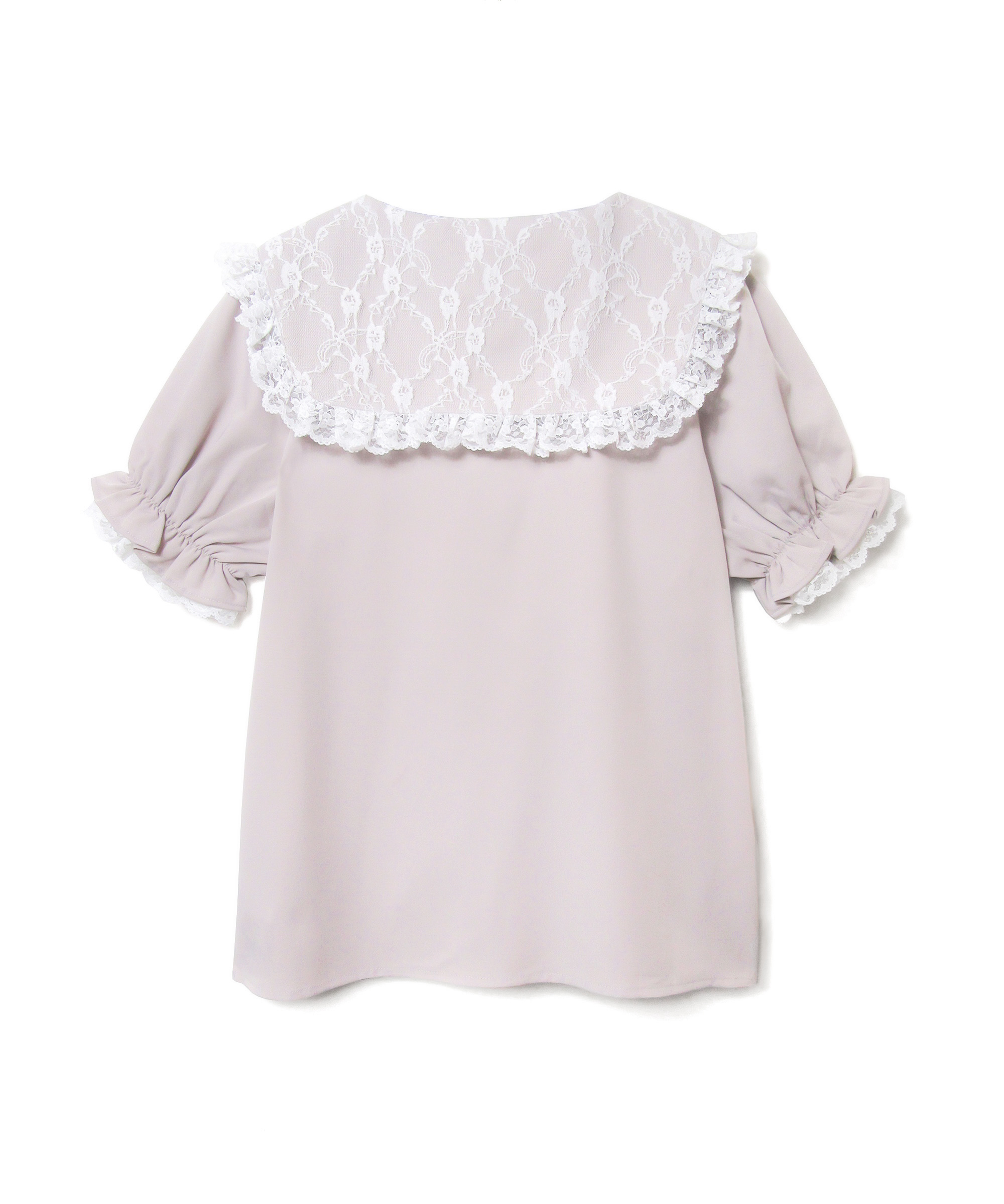 レースカラーフリルトップス