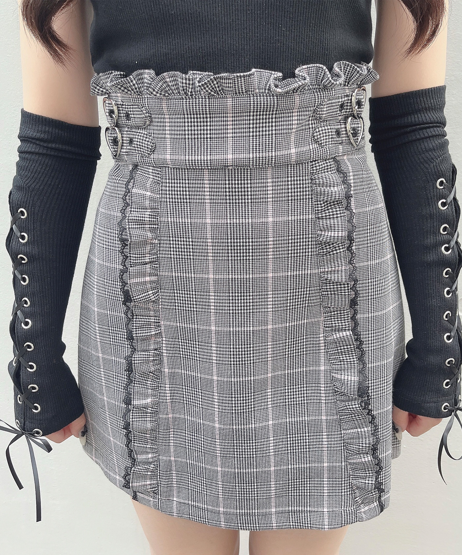 サイドベルト台形スカート