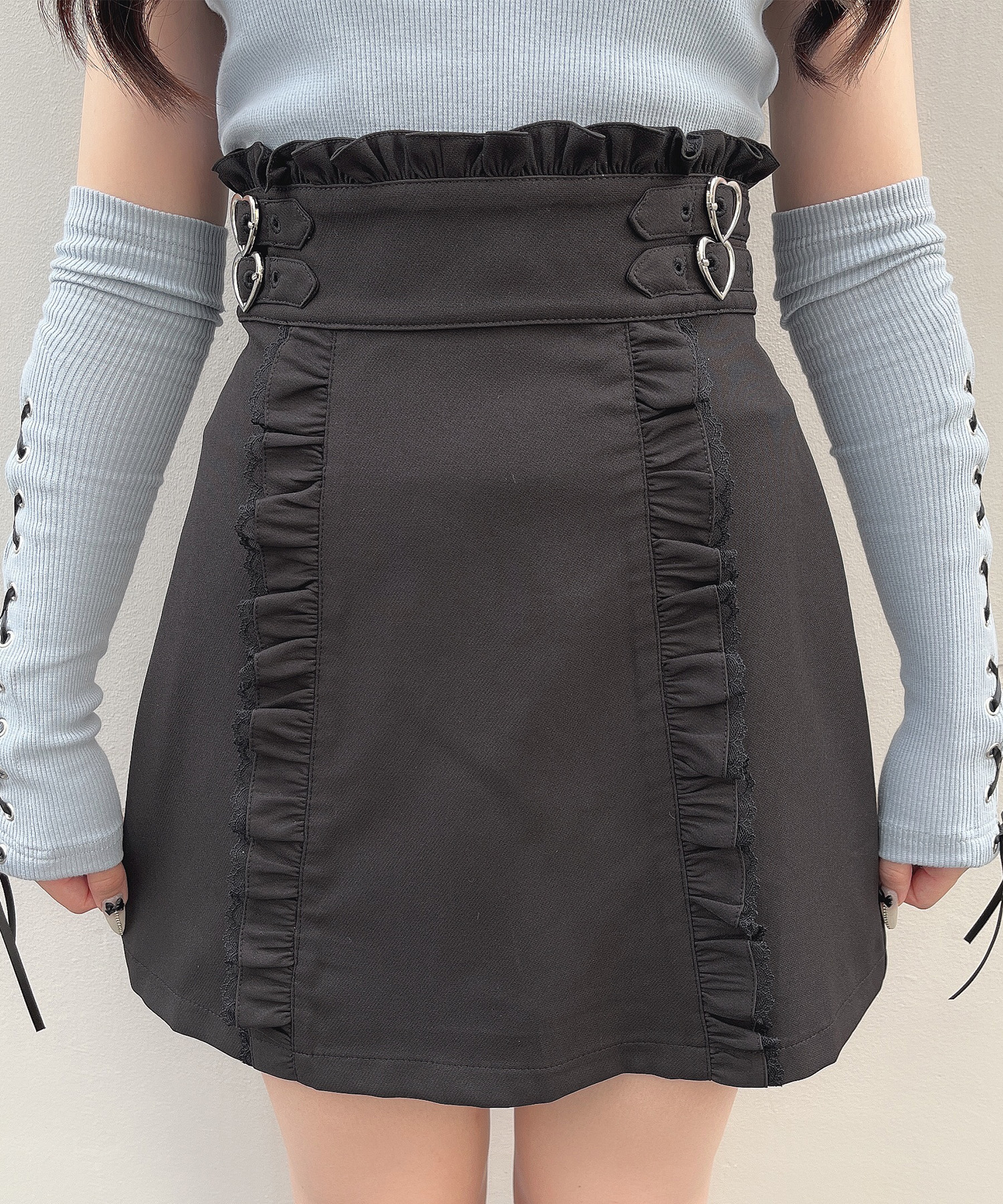 サイドベルト台形スカート