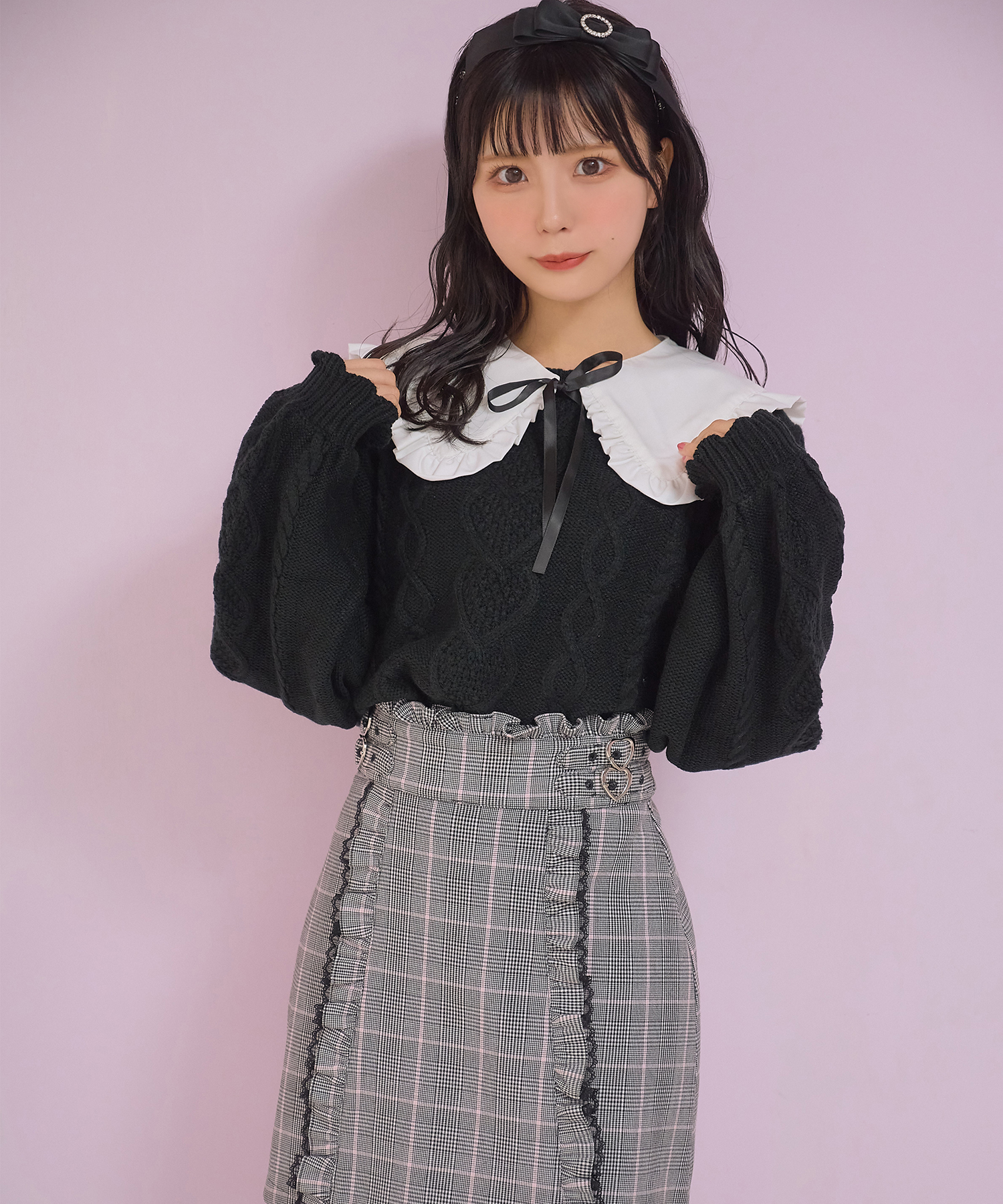 サイドベルト台形スカート