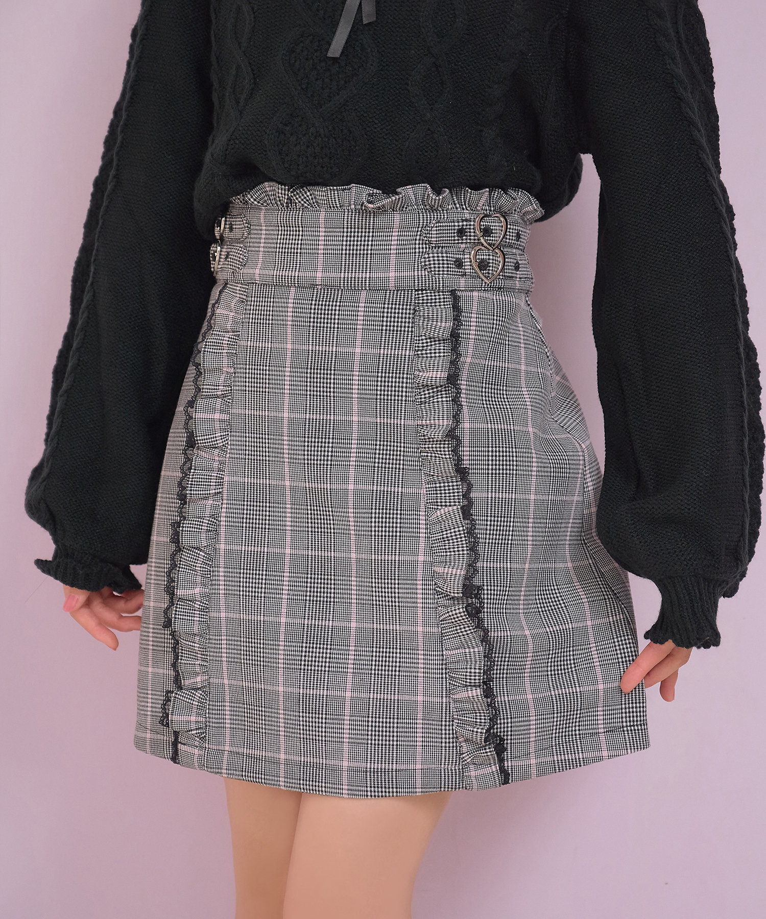 サイドベルト台形スカート