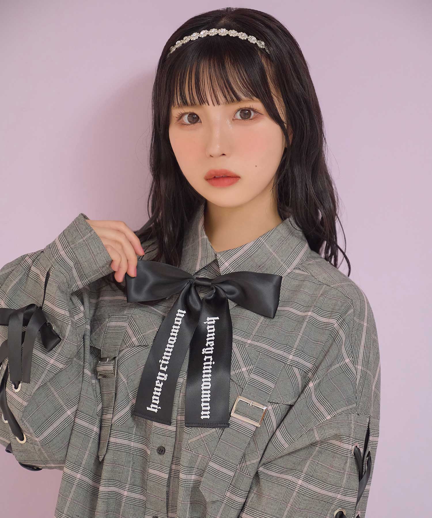 袖レースアップビッグシャツ