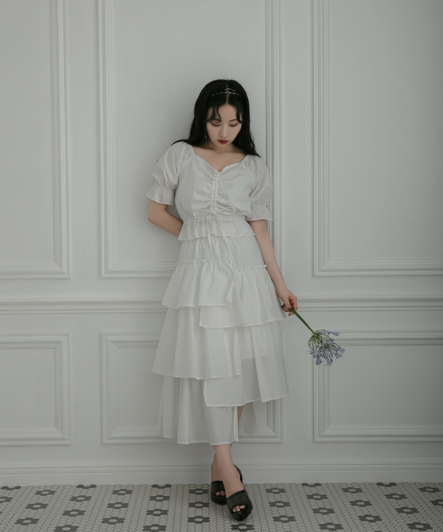 ギャザーリボントップスSET