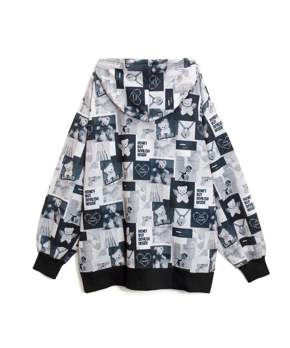 BOX総柄ジャージジップパーカー