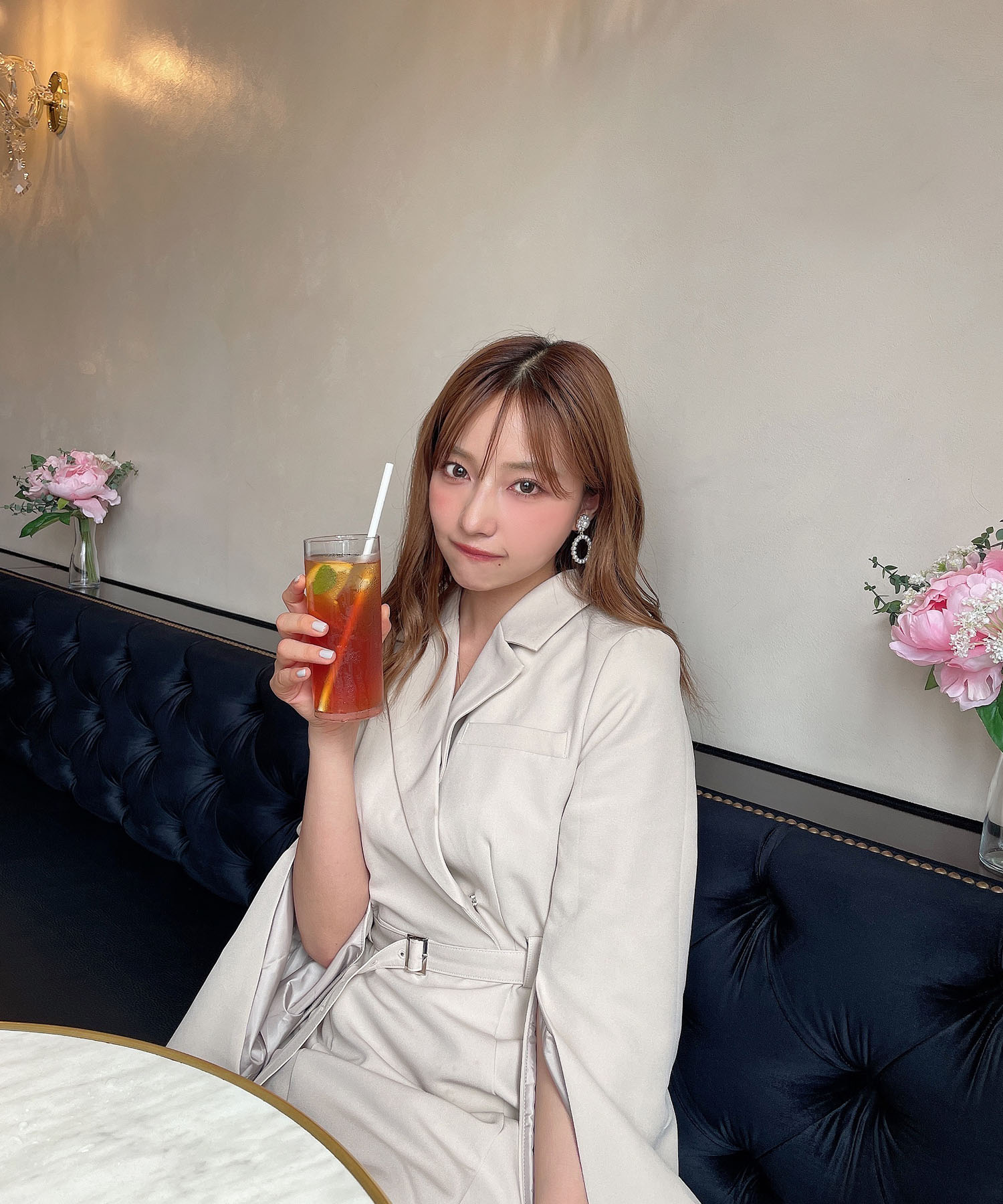 スリットスリーブジャケットワンピ