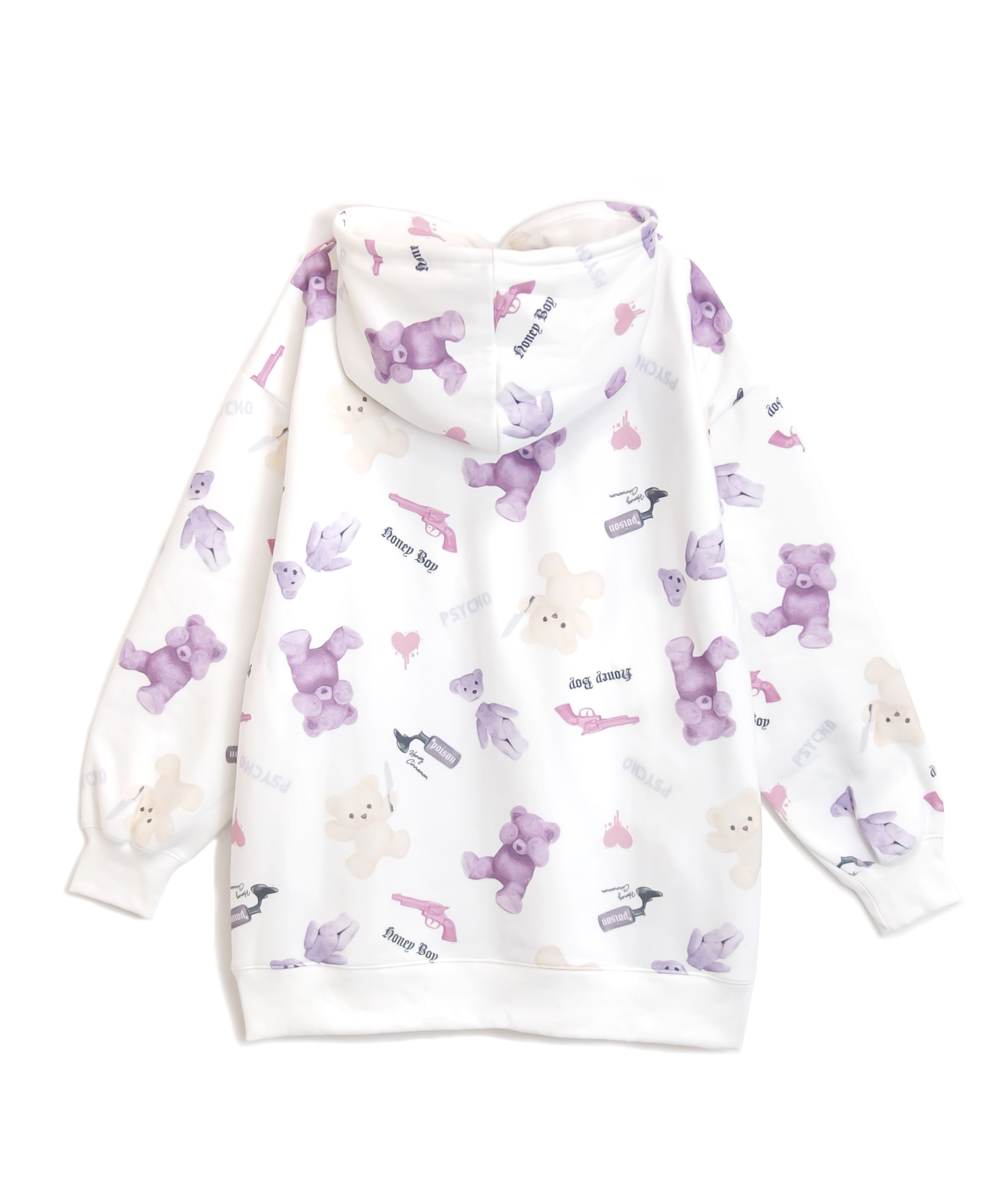 シナモン総柄裏起毛パーカー