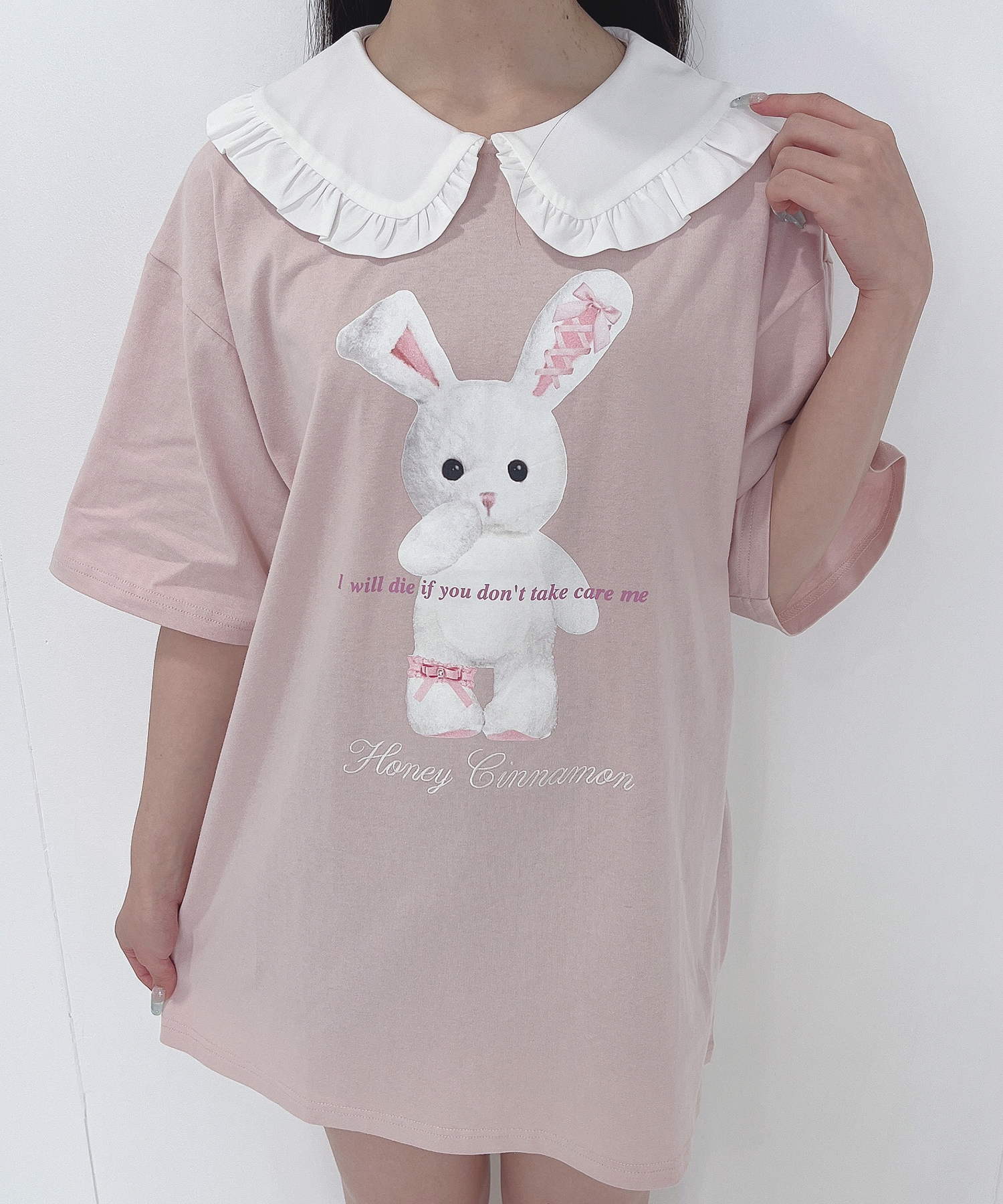 ガーターハニー衿付きTシャツ