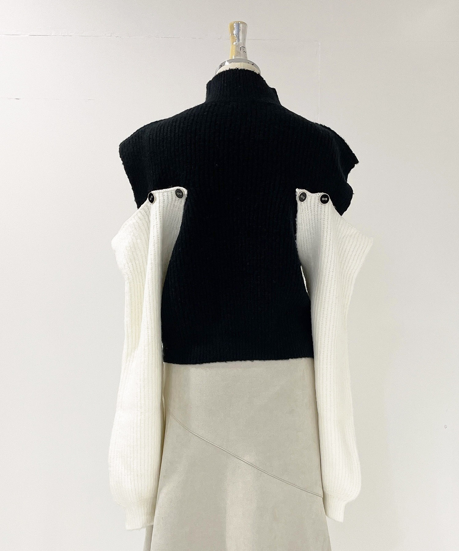 CFCL LATTICE TOP 2 ブラック ハイネック RIB LUCENT GLITTER MOCKNECK TOP