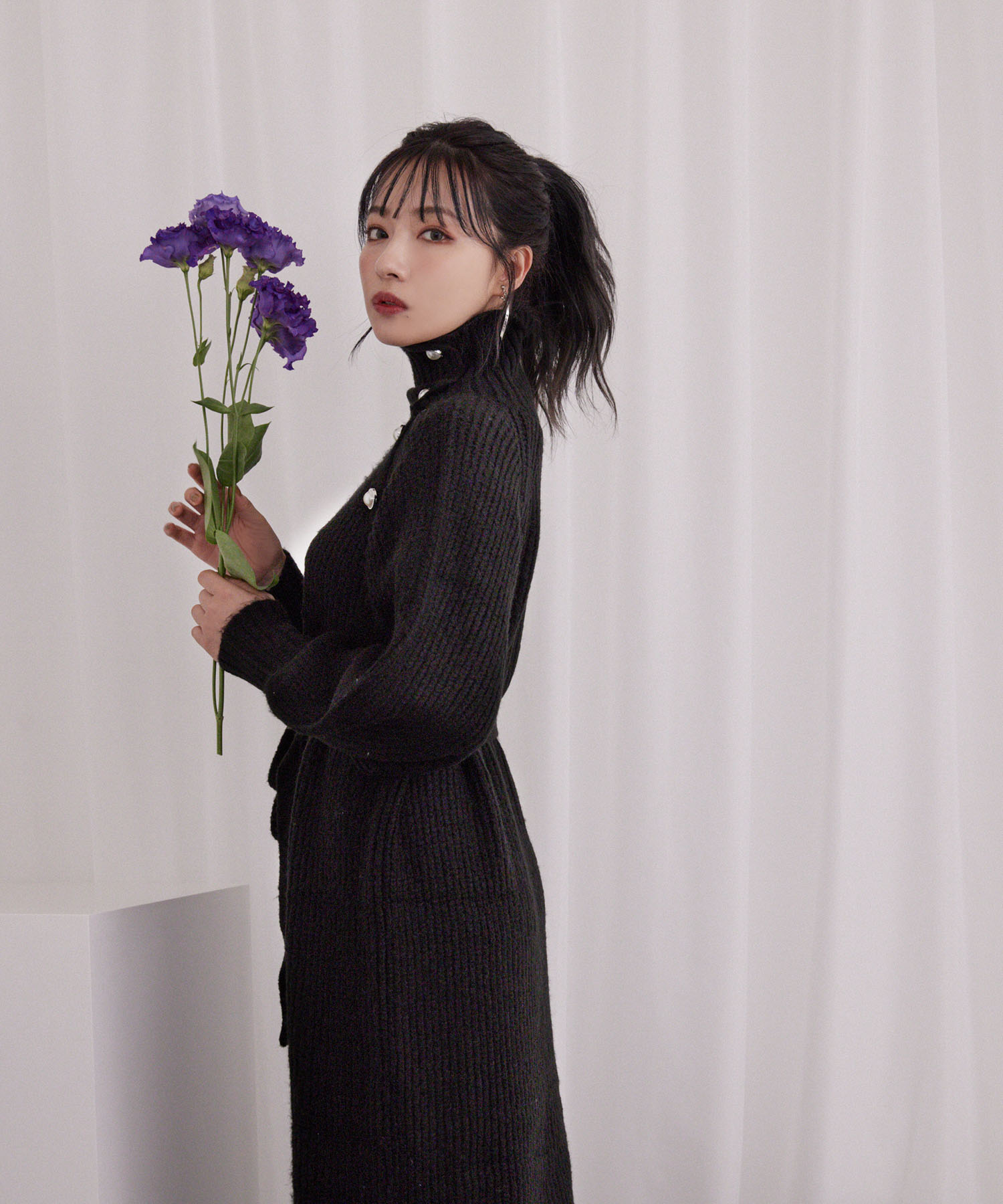 パールタートルニットワンピ