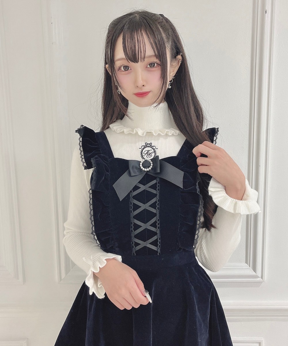 レースアップベロアジャンスカ