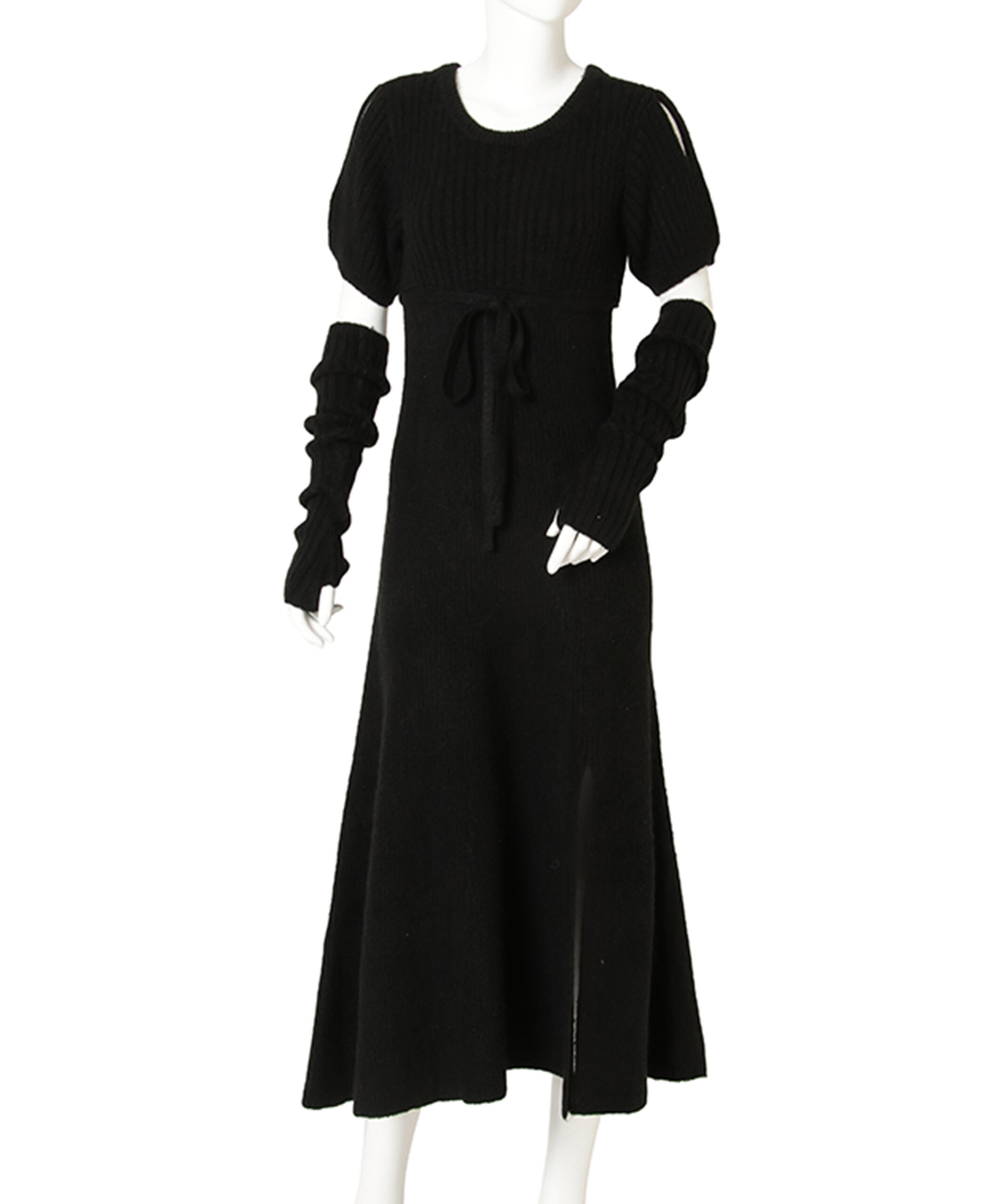 M me eme／Big ribbon flare knit onepiece(eme10527) | All