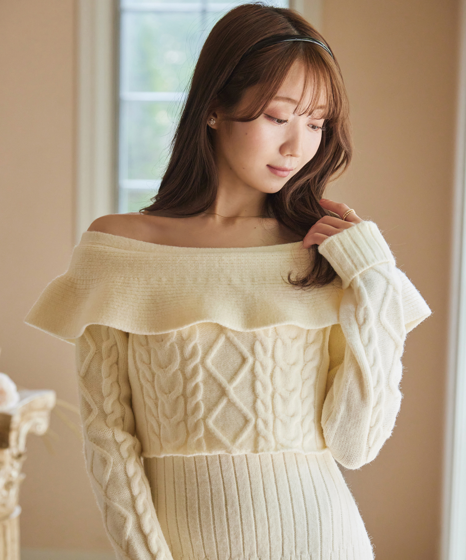 cable stich knit onepiece set – BUNNY APARTMENT