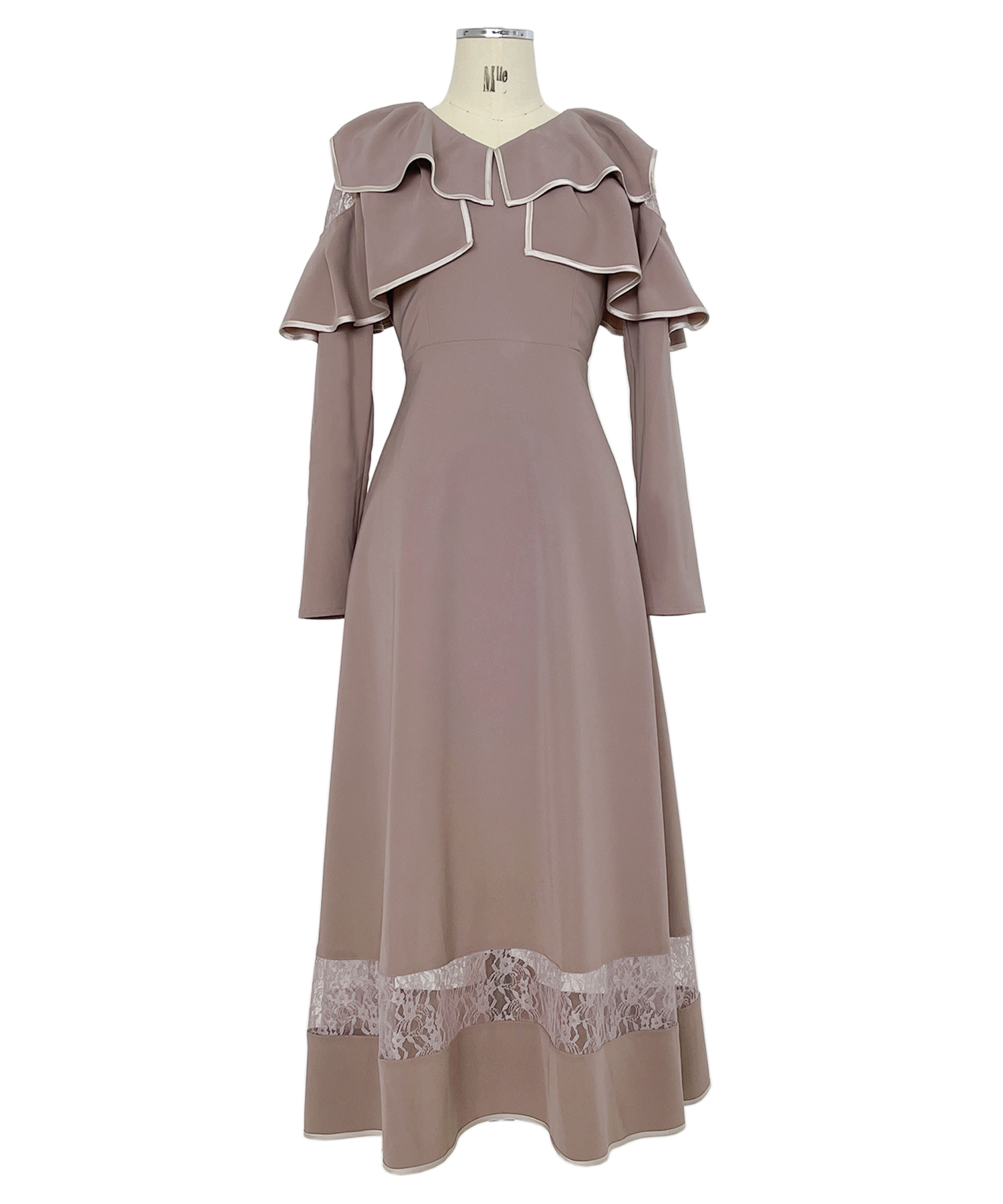 rosemuse piping square collar dress ピンク - ワンピース