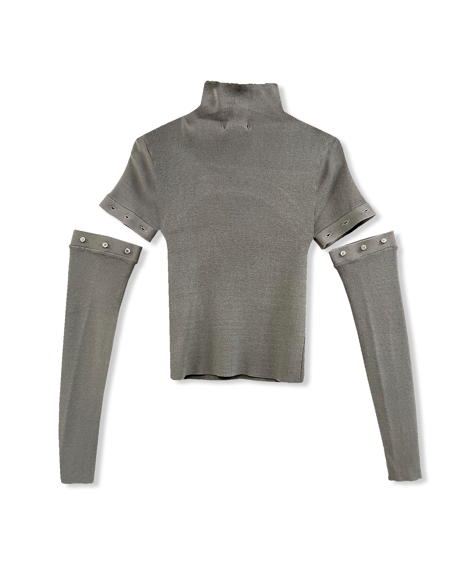 ボタンニットトップス