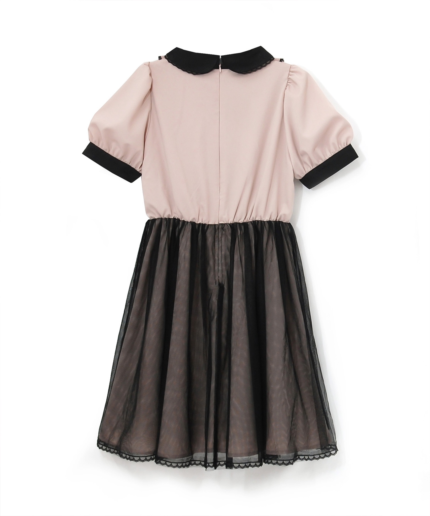 デコルテあき配色ワンピース