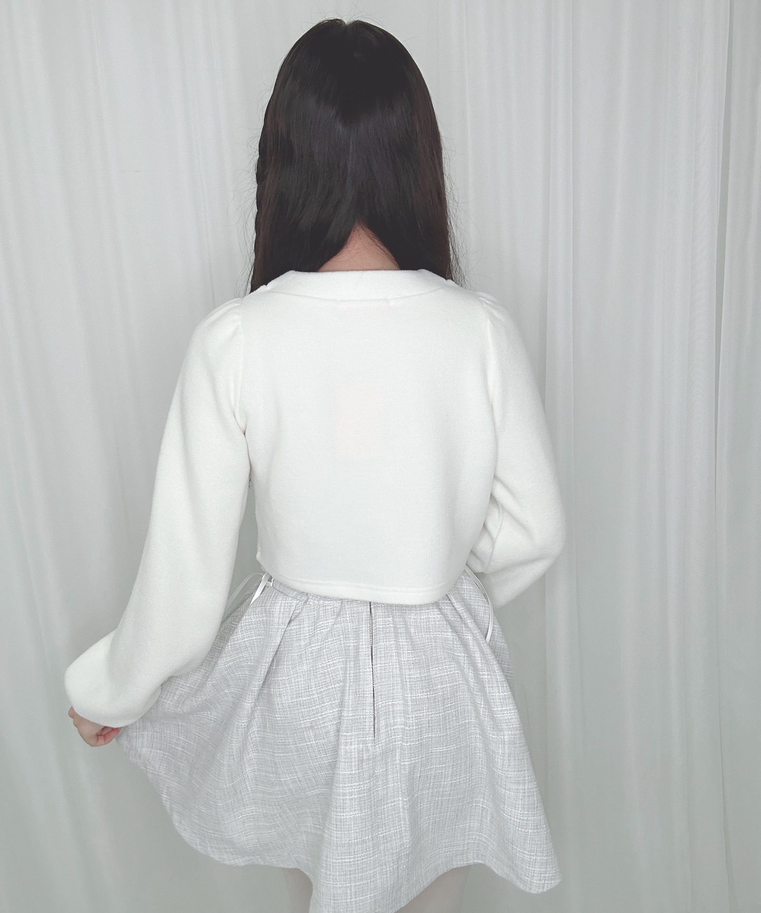 ハートボタンニットソーカーディガン