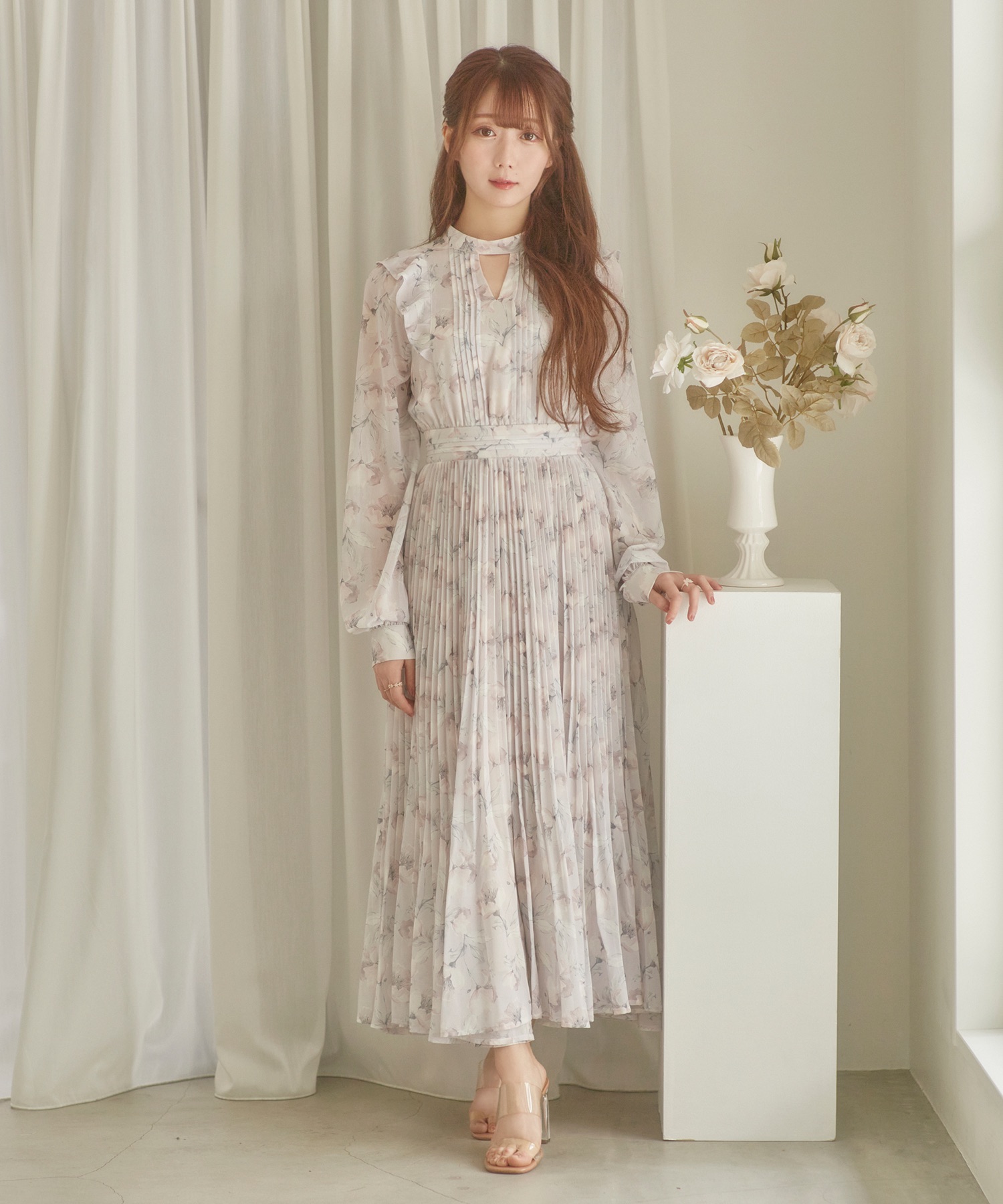 Rosé Muse sheer floral one-piece - ロングワンピース