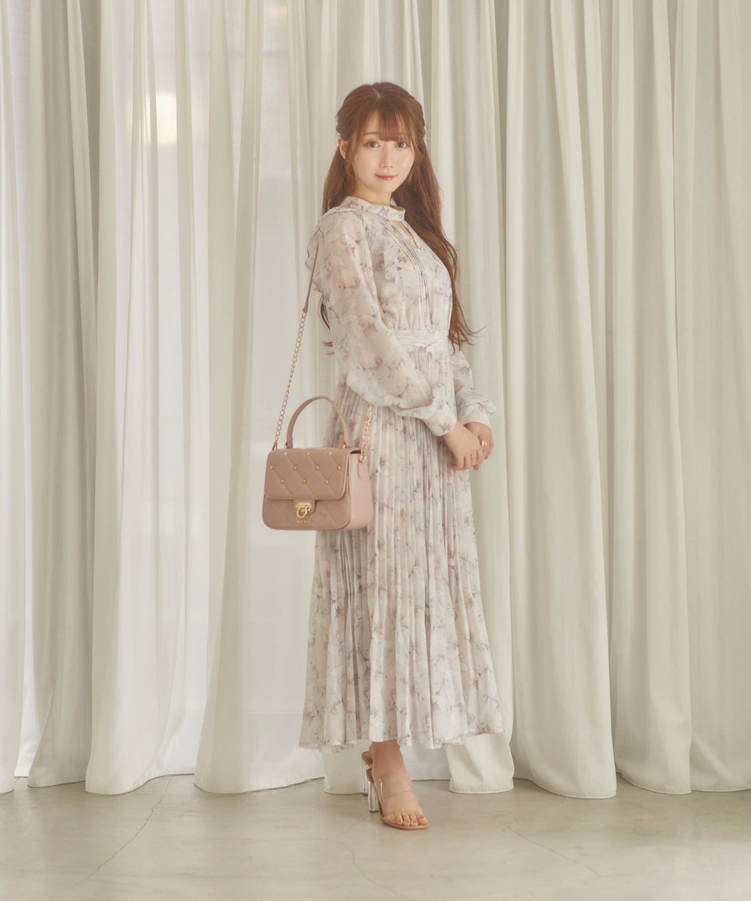 Rosé Muse sheer floral one-piece Sラベンダー中国