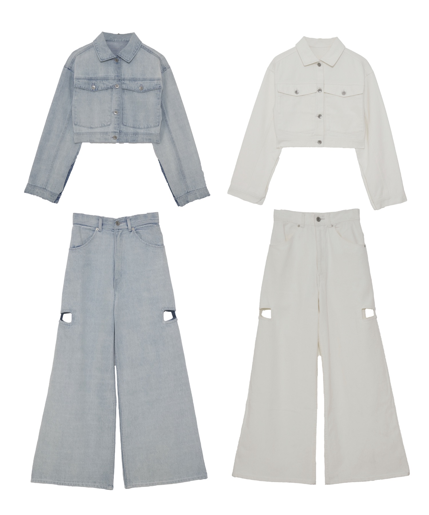 Rosé denim JK and pants SET