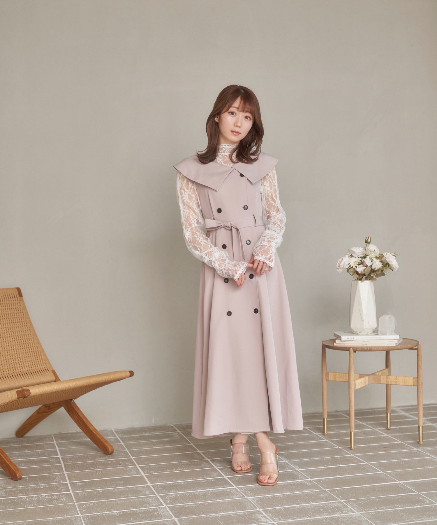 big collar trench one-piece – BUNNY APARTMENT