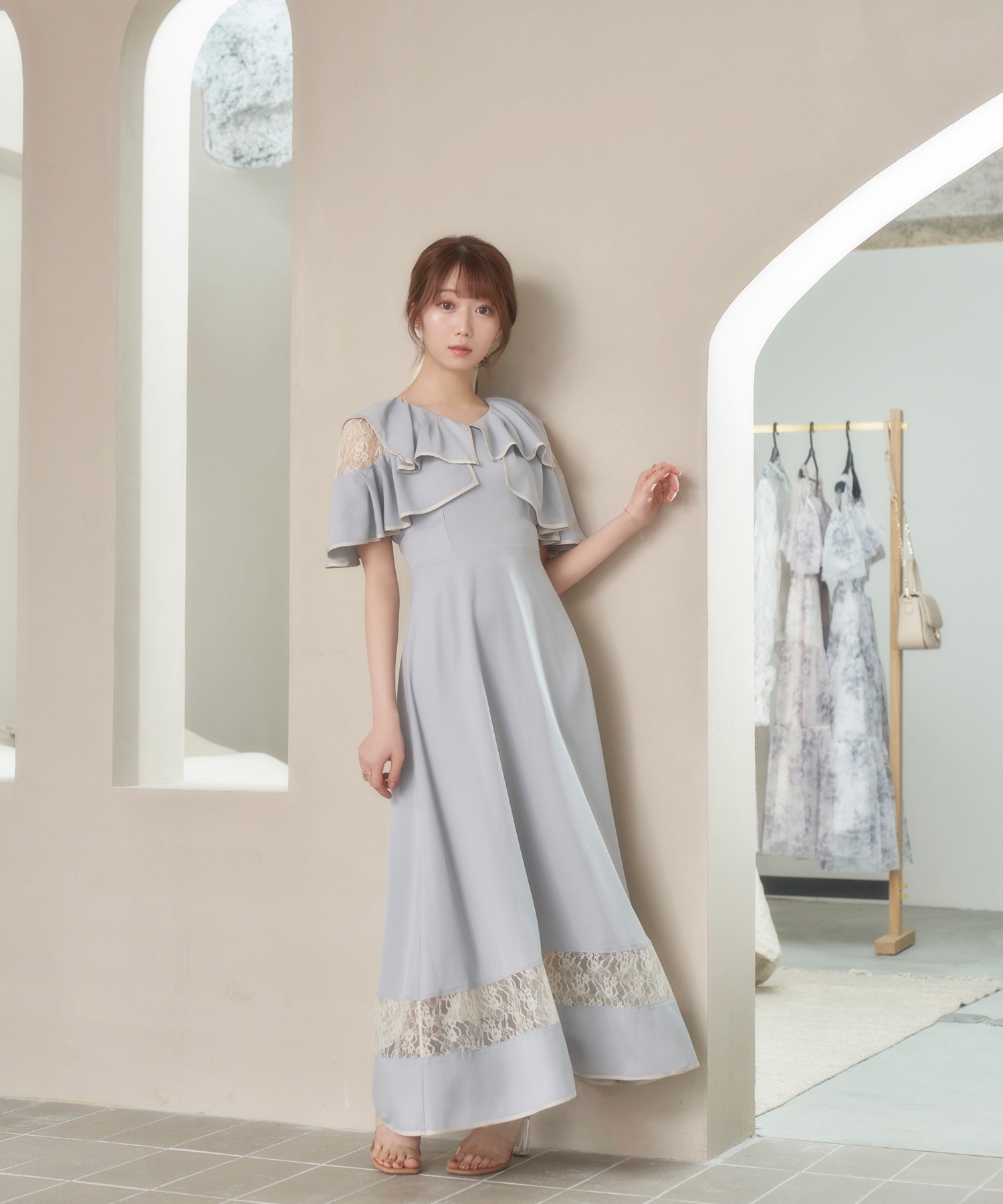 Rosé Muse piping lace switching dressワンピース