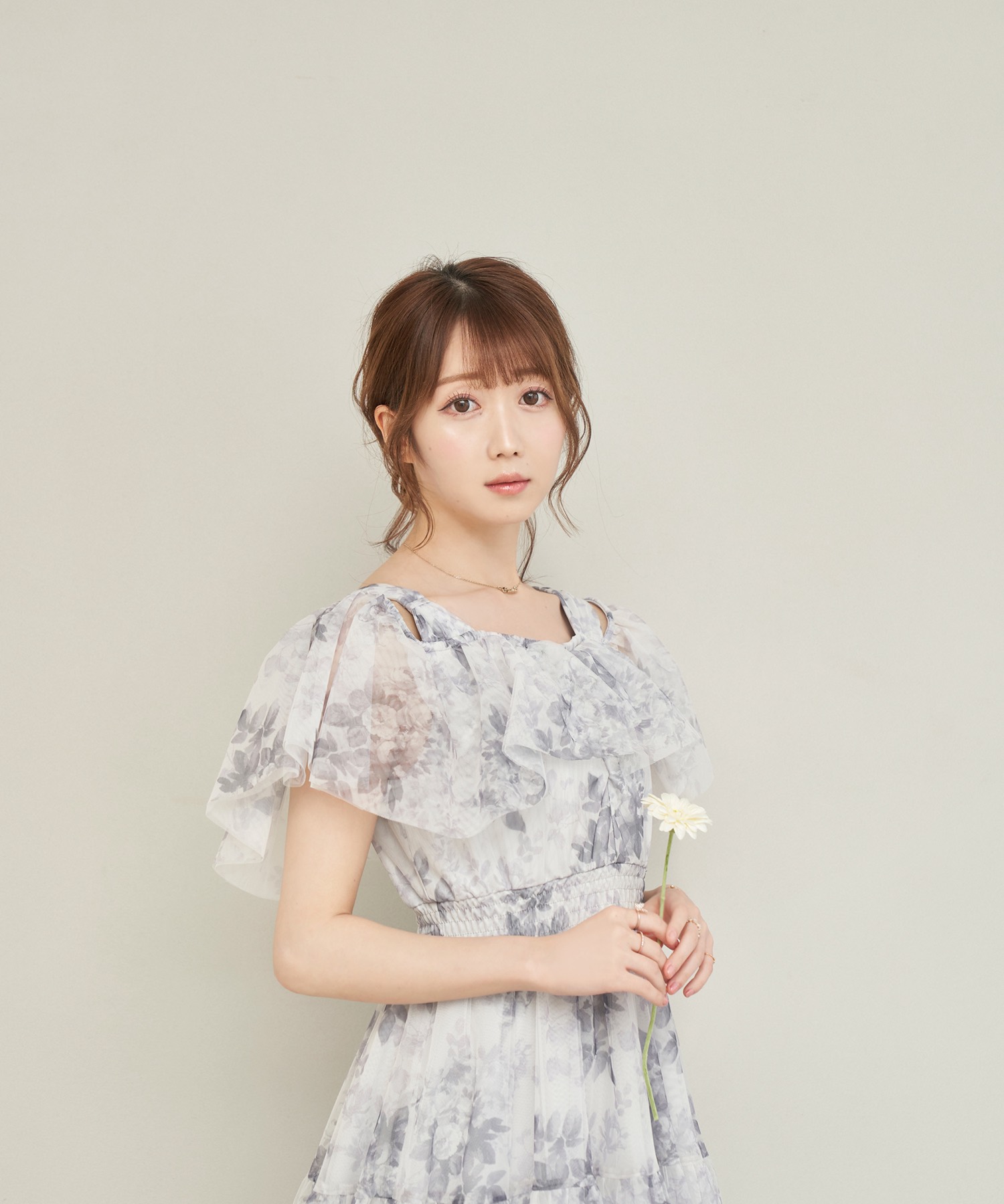 RoseMuse floral print tulle dress サックス-